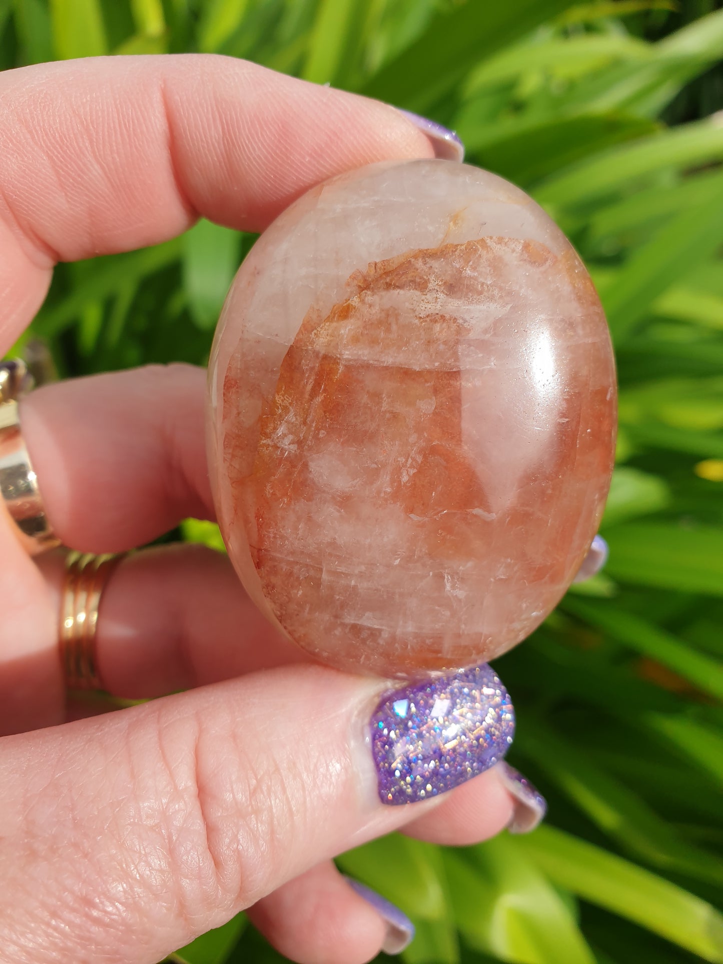 Fire Quartz Palm Stone I