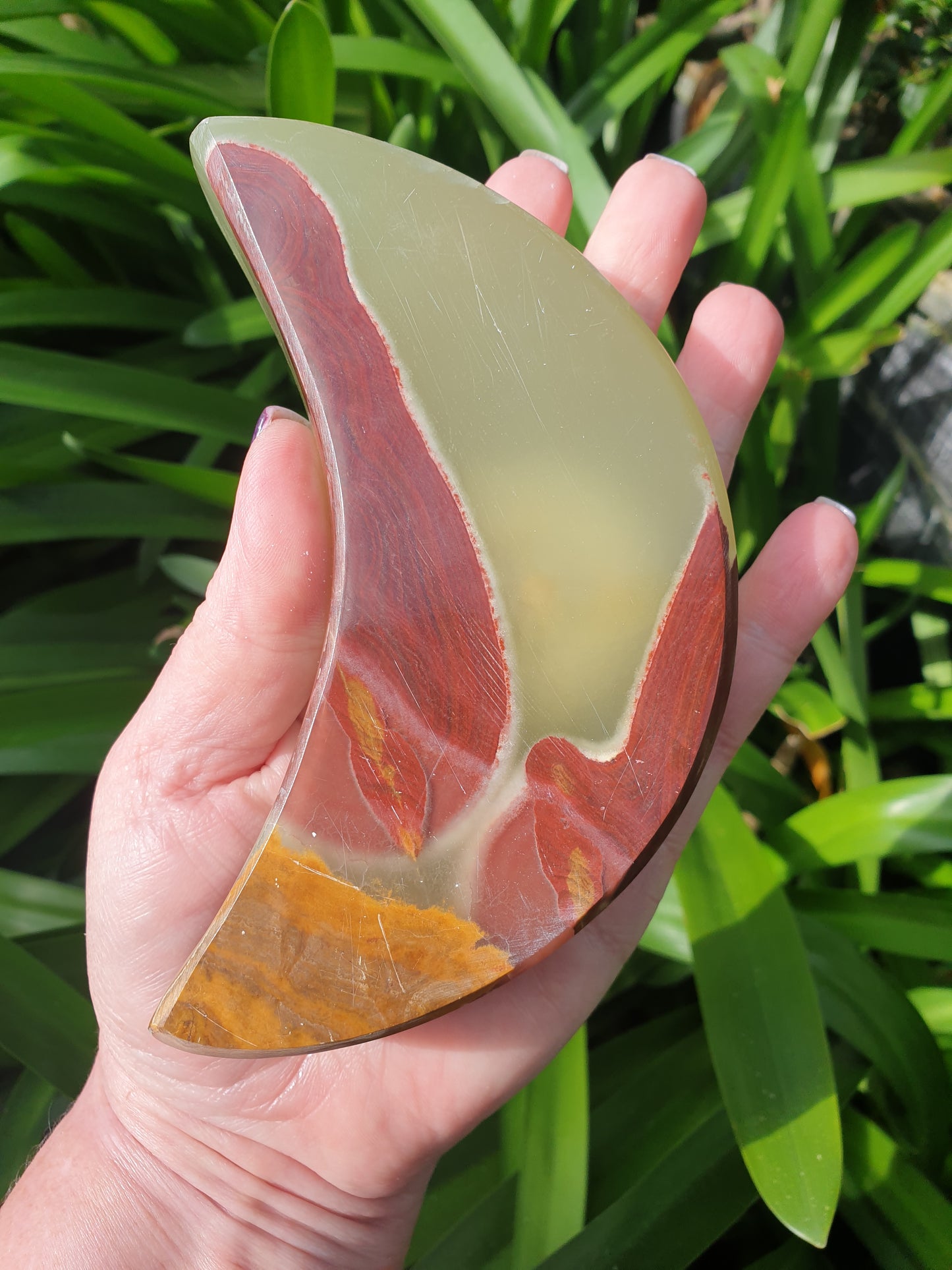 Banded Calcite Moon Candle Holder A
