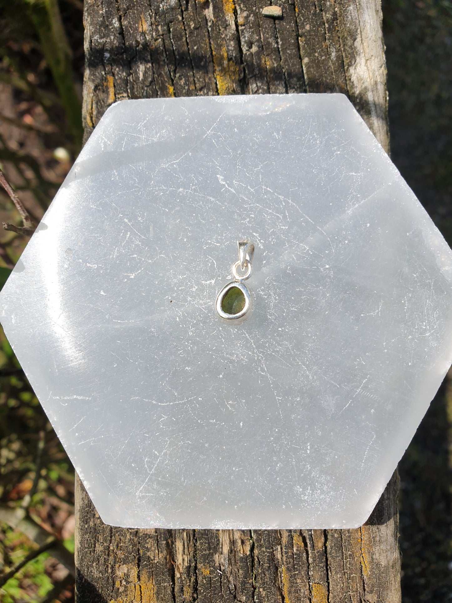 Diopside | Rose Cut Sterling Silver Pendant B