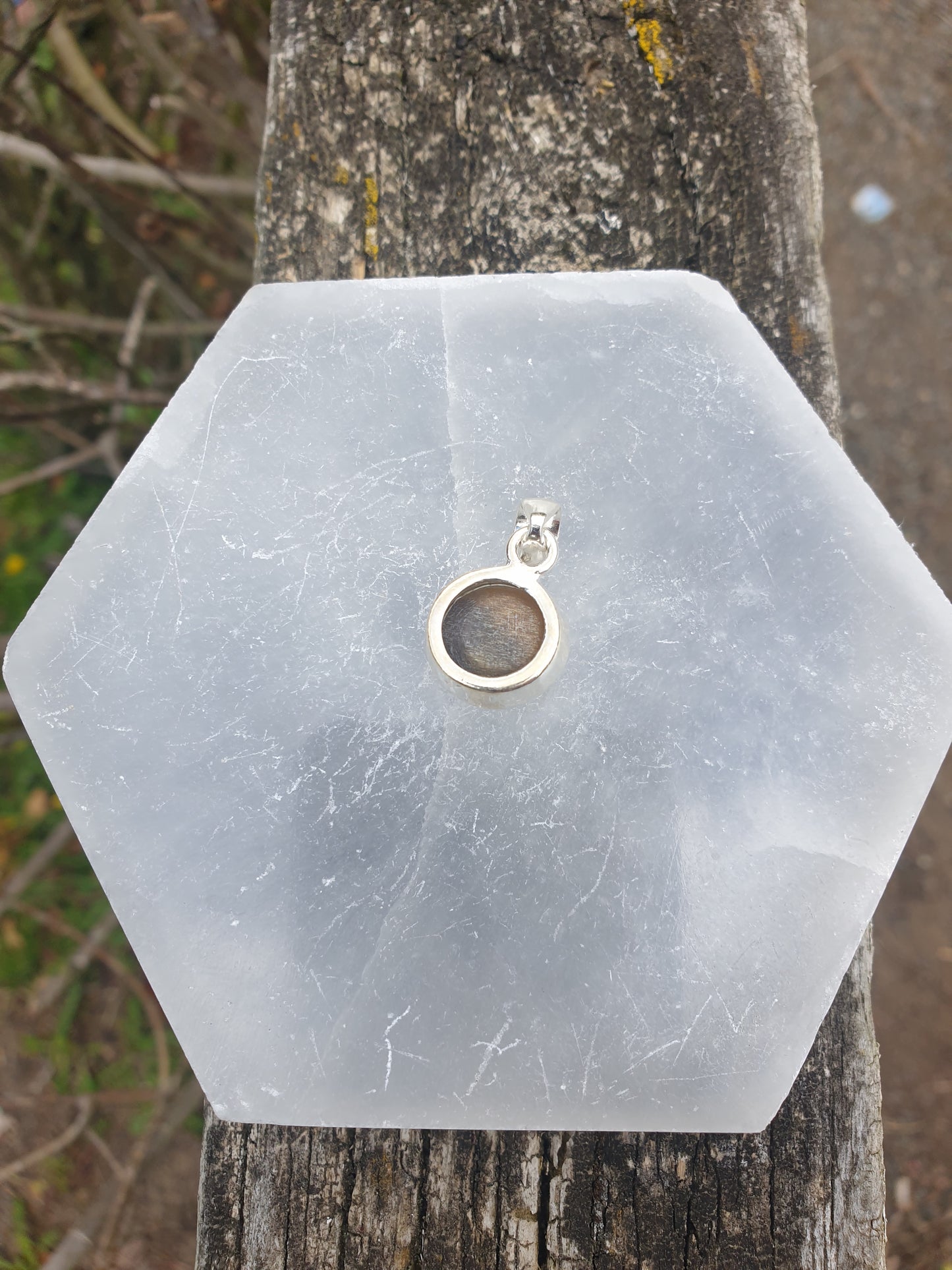 Dark Sunstone | Polished Sterling Silver Pendant C