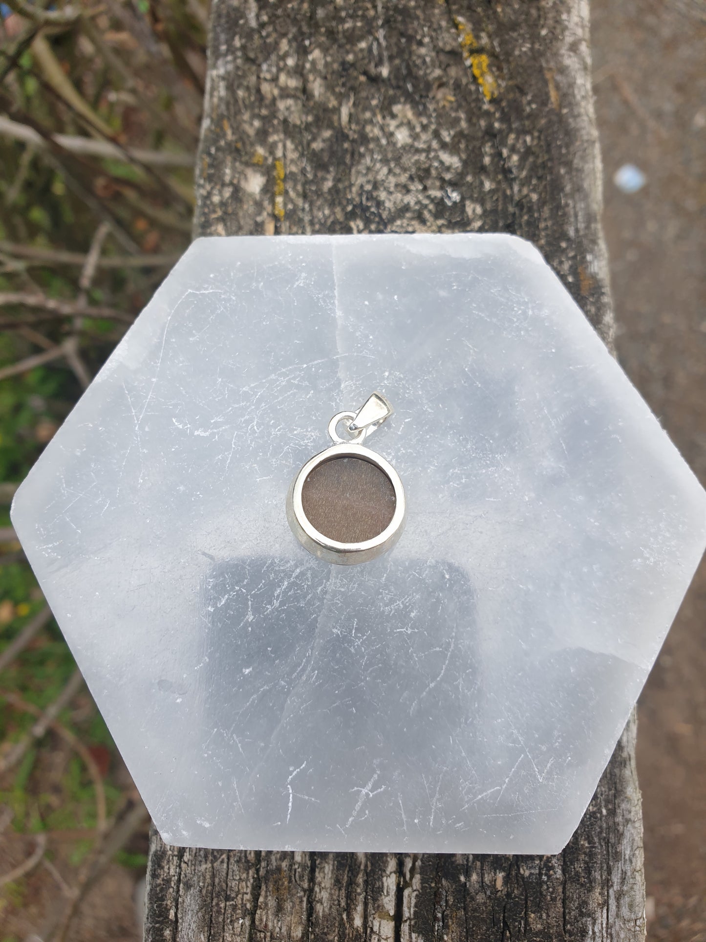 Dark Sunstone | Polished Sterling Silver Pendant D