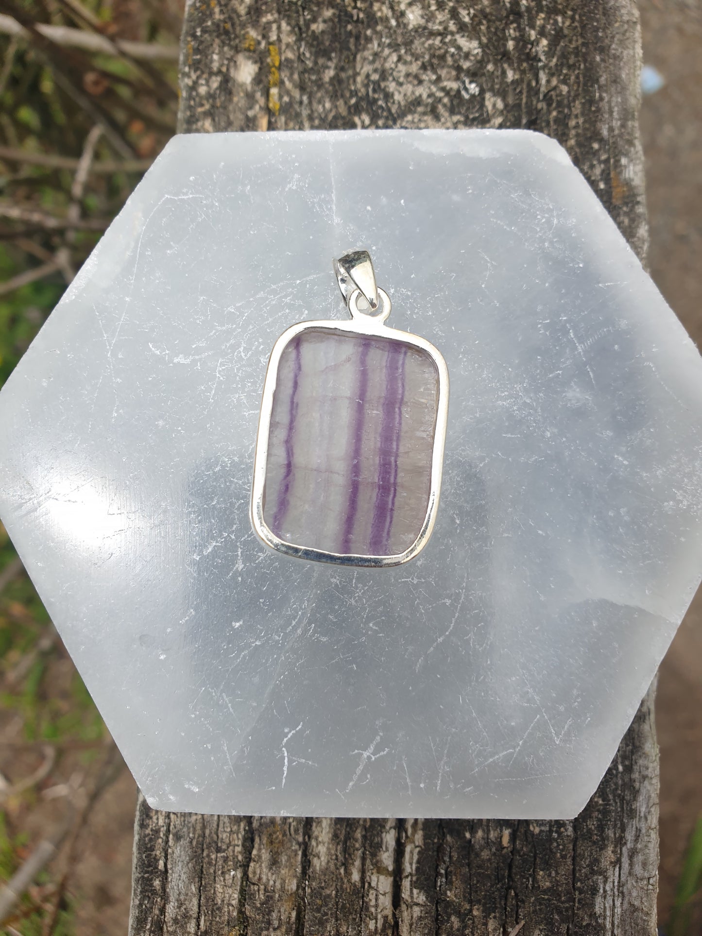 Fluorite | Polished Sterling Silver Pendant B