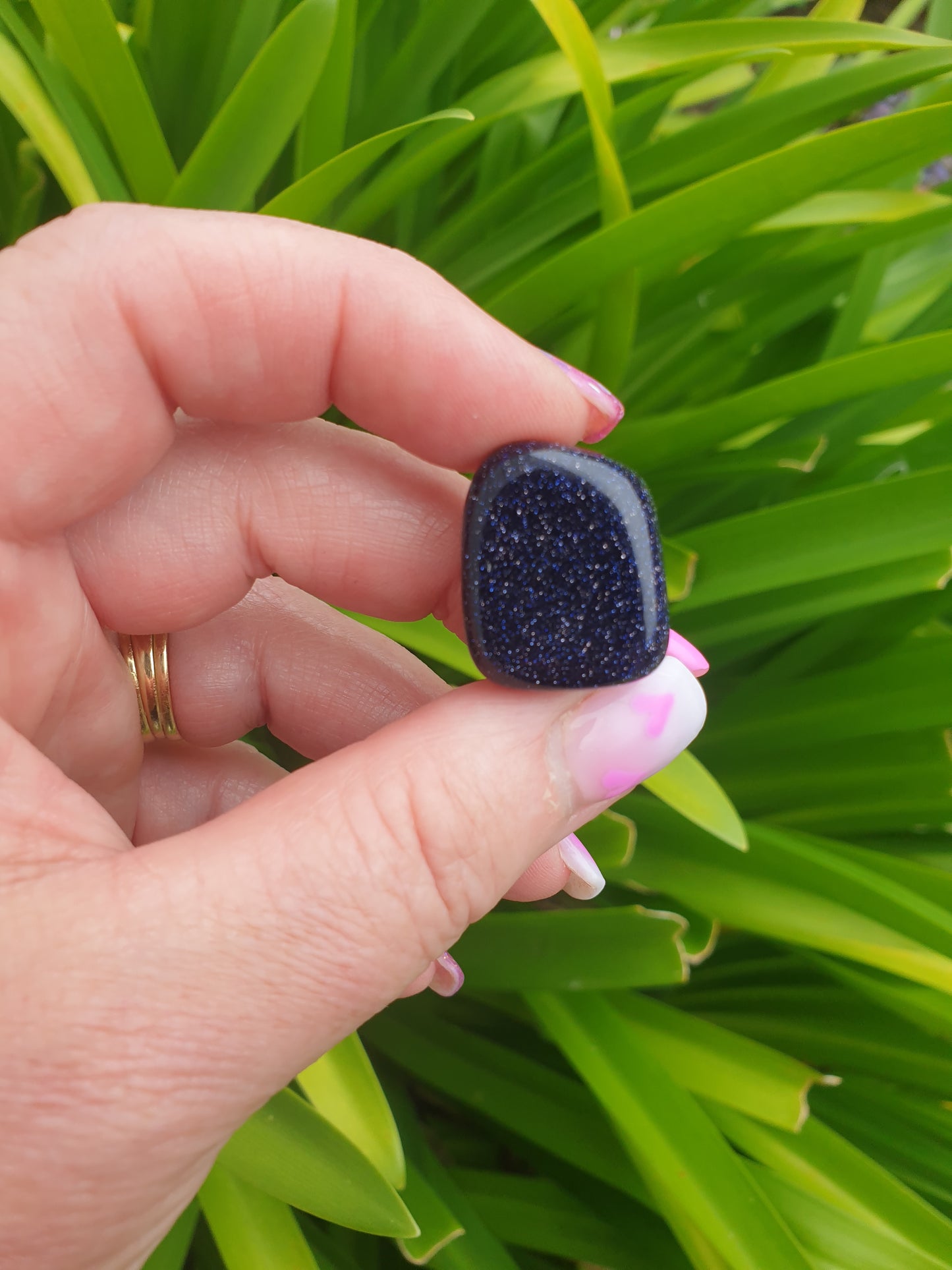 Blue Goldstone Tumbled Stone