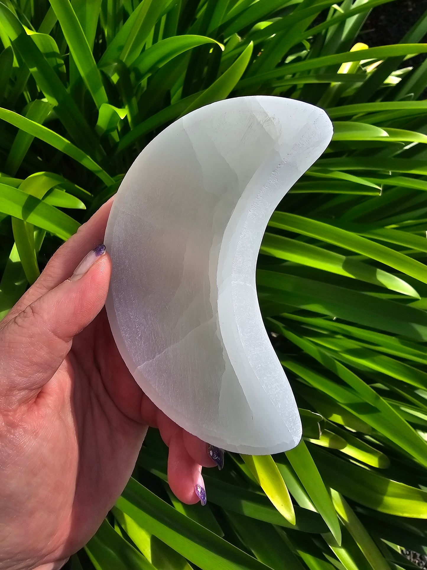 Selenite Charging Moon Bowl Medium