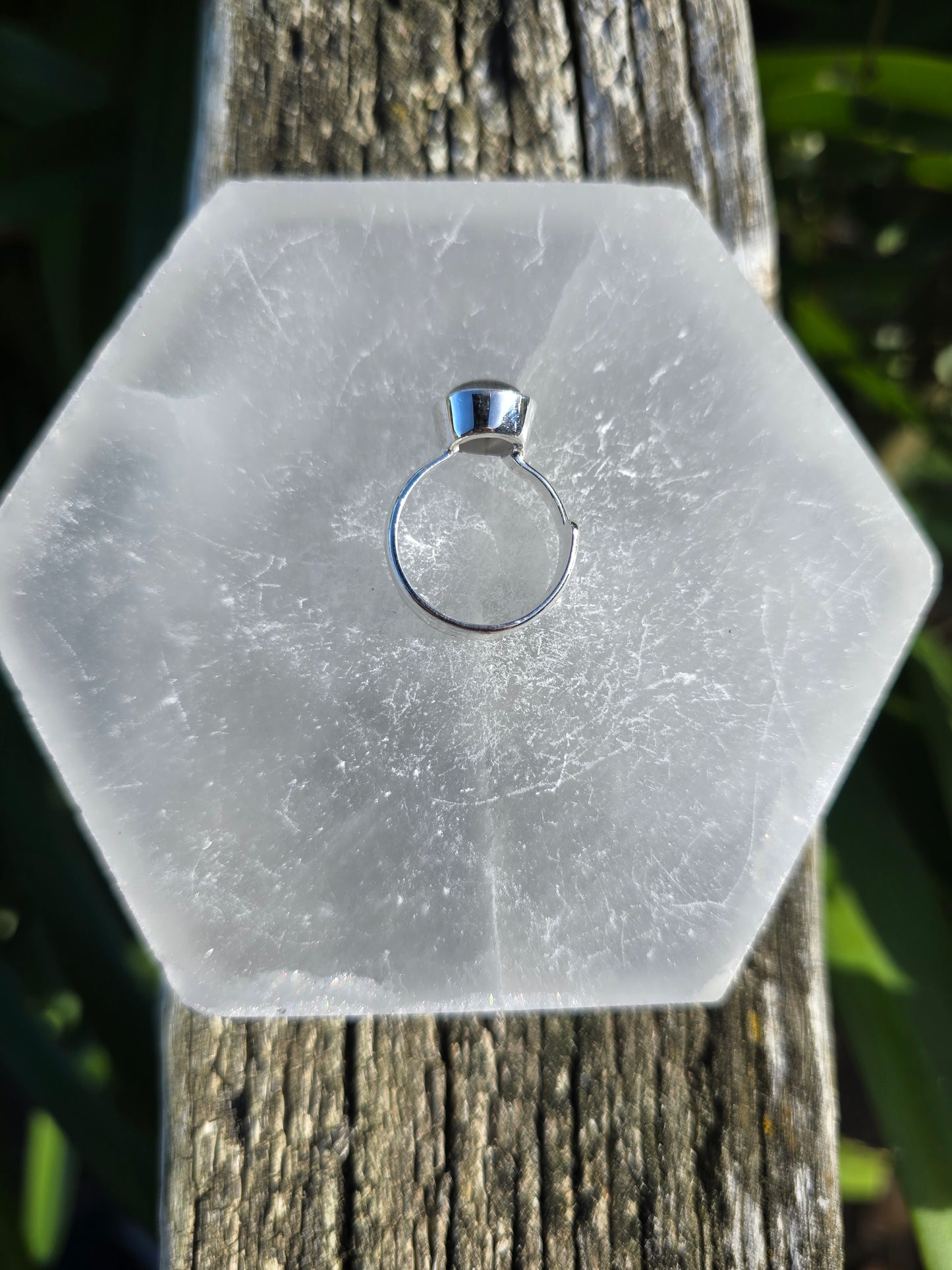 Labradorite | Polished Sterling Silver Adjustable Ring E