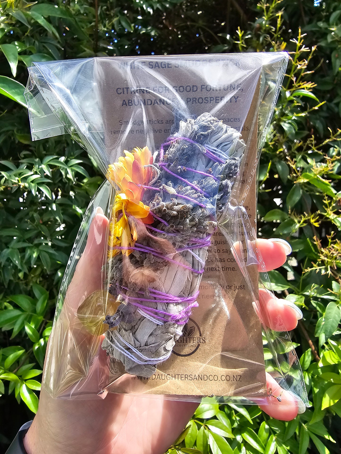 White Sage Smudge Stick Small 4inch | Citrine For Good Fortune, Abundance & Prosperity