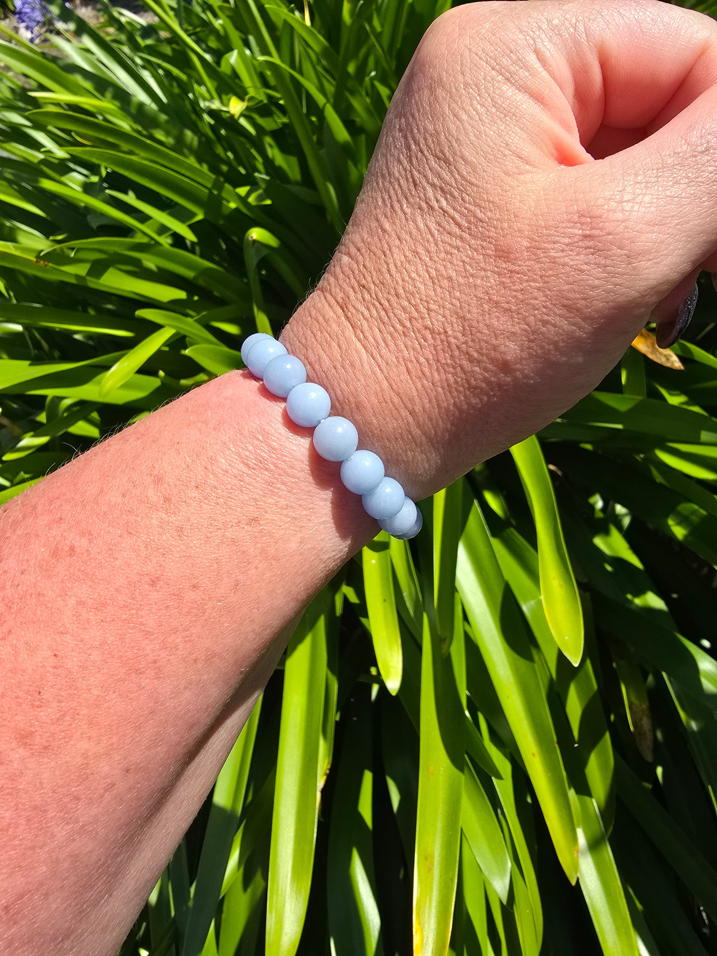 Angelite | Round Bead Bracelet 10 mm