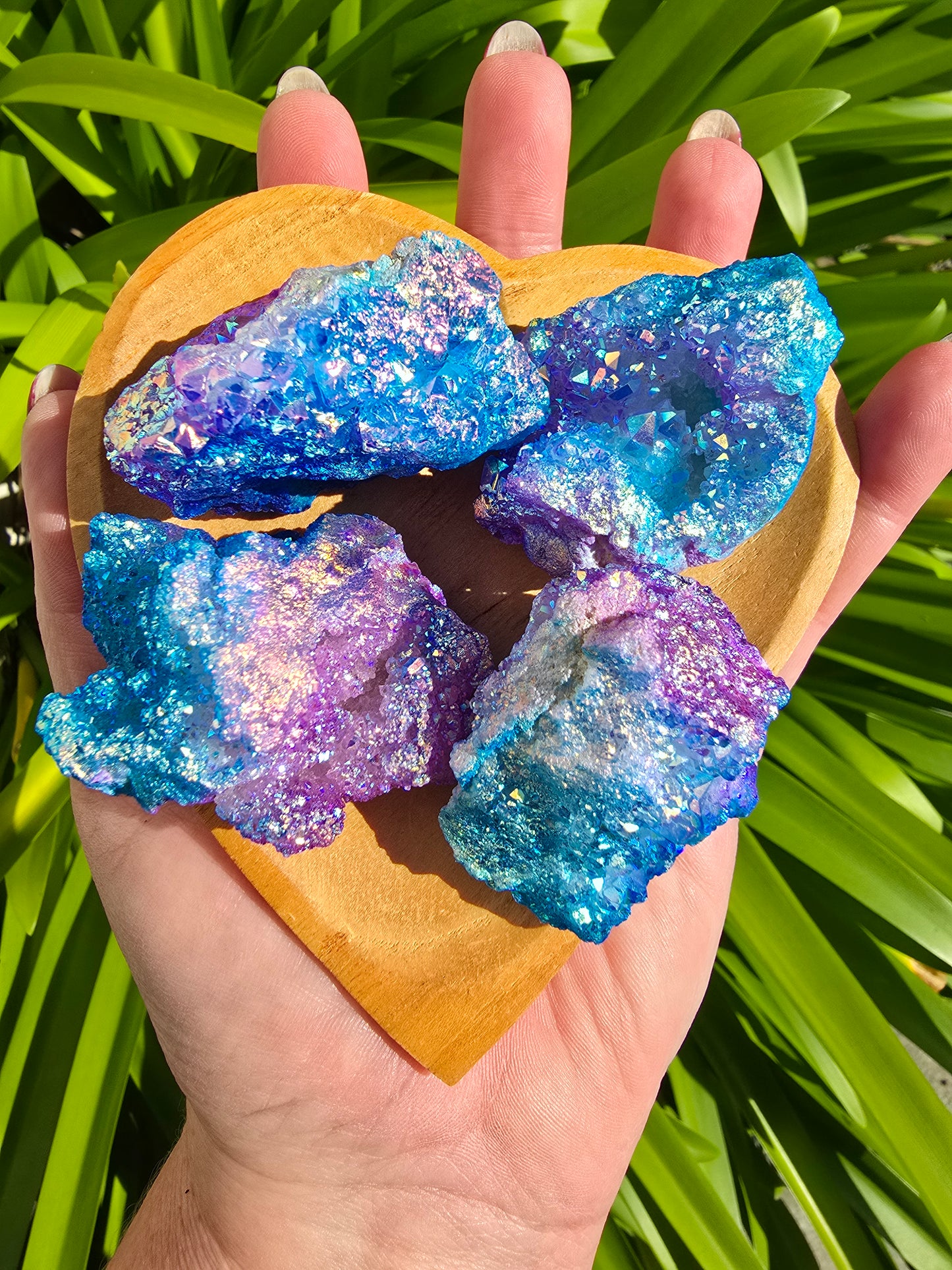 Purple & Blue Aura Quartz Cluster