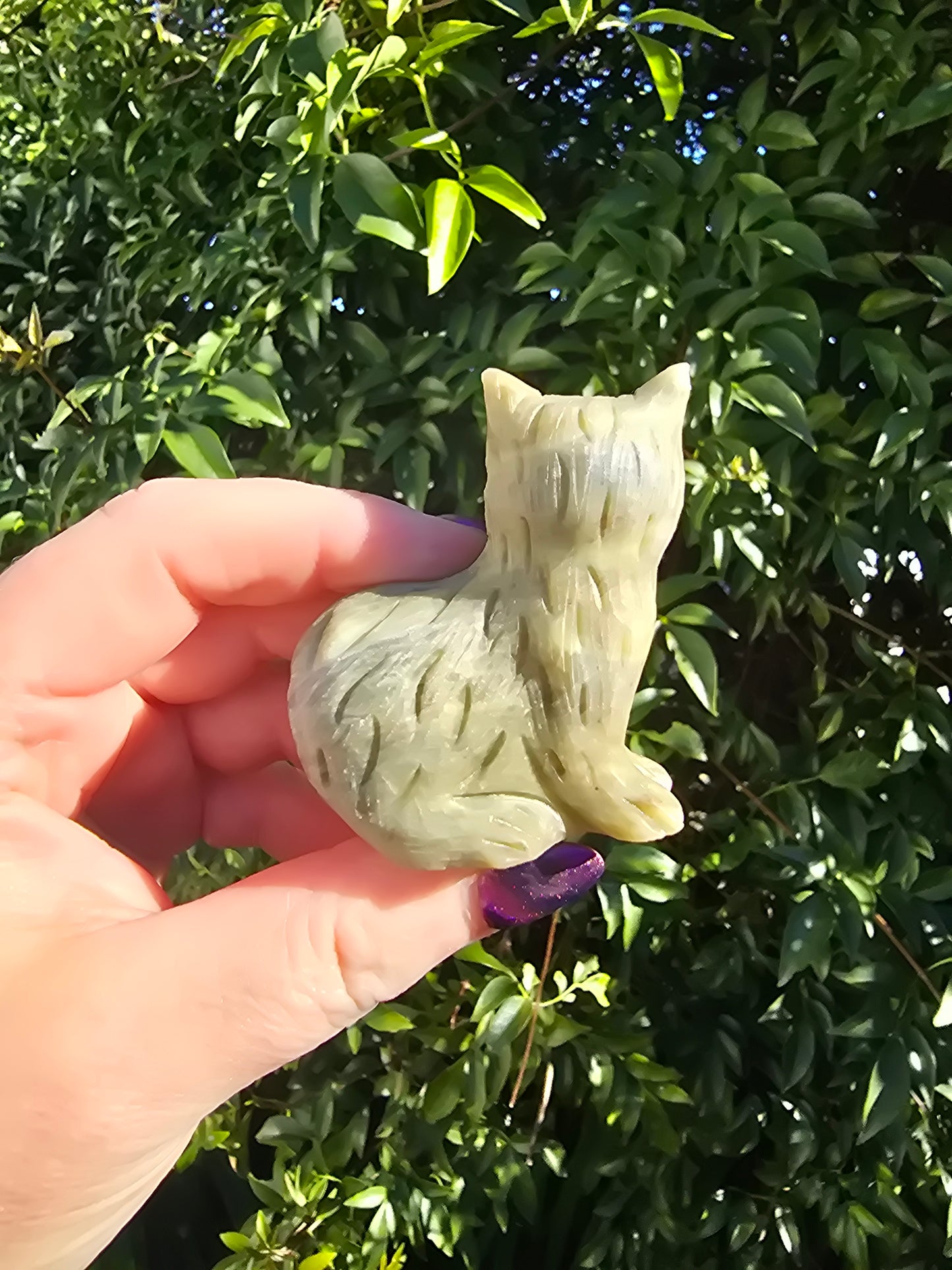 Soapstone Green Cat Large