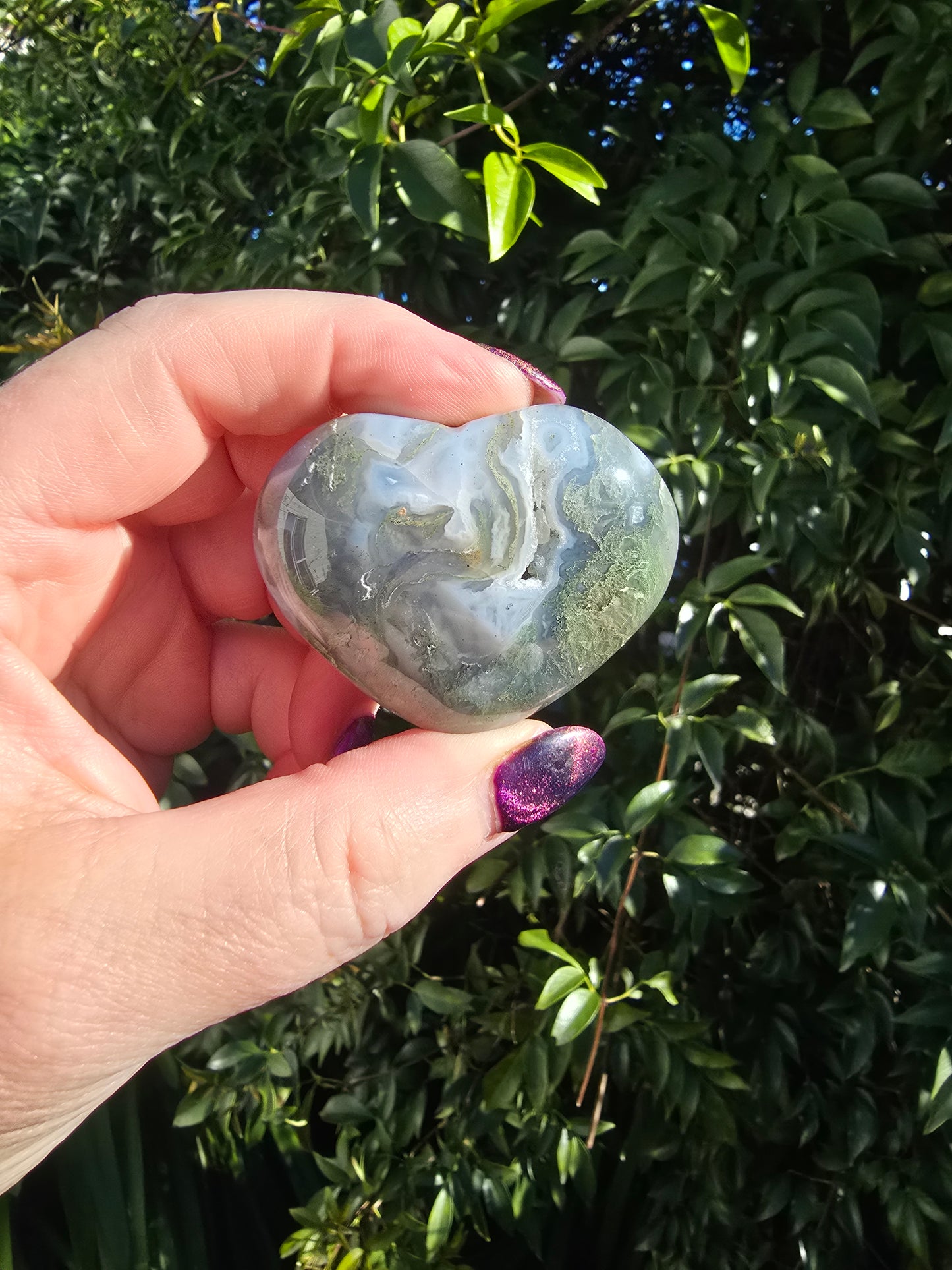 Moss Agate Heart D