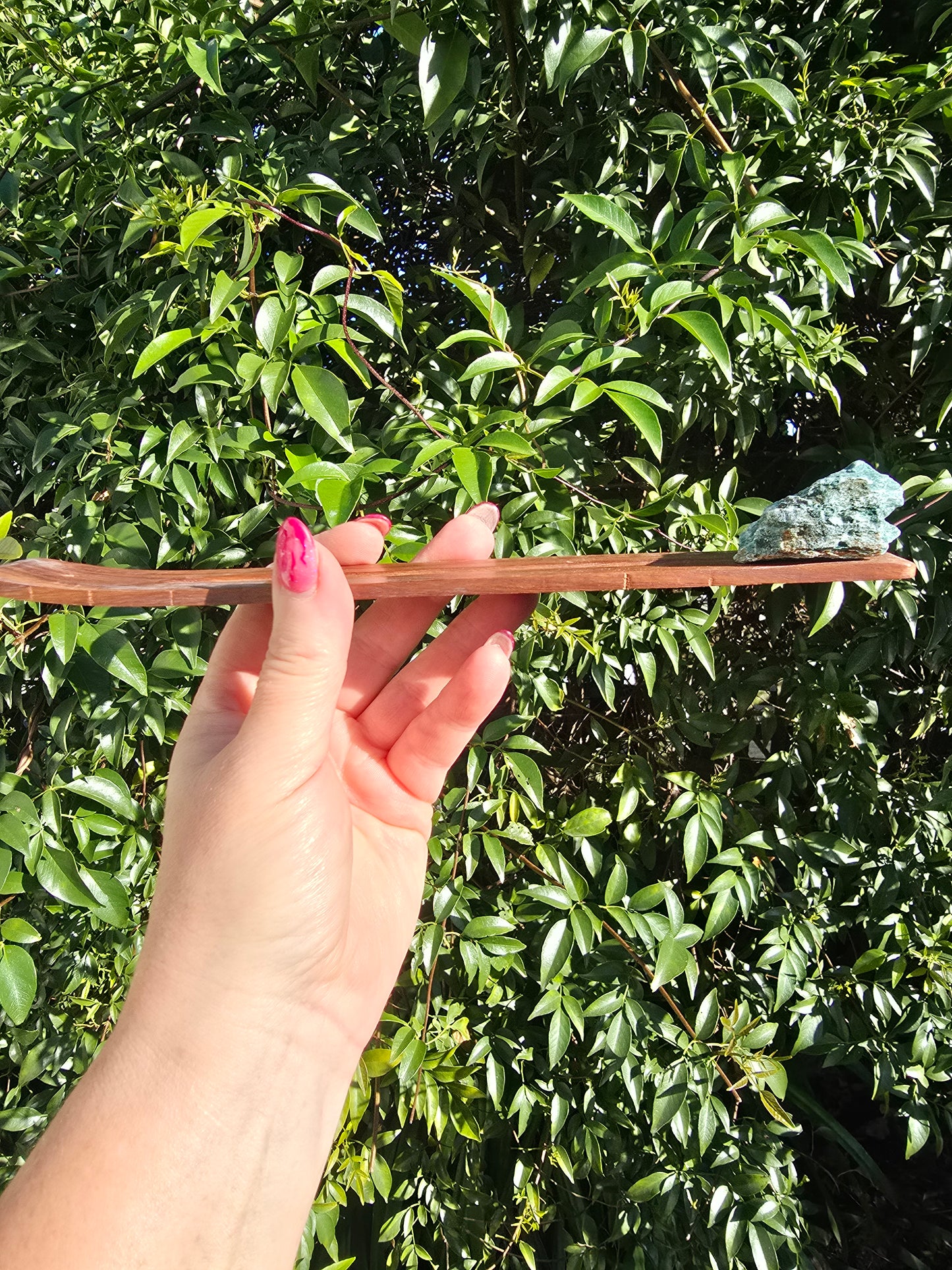 Fuchsite Rough | Wooden Incense Holder