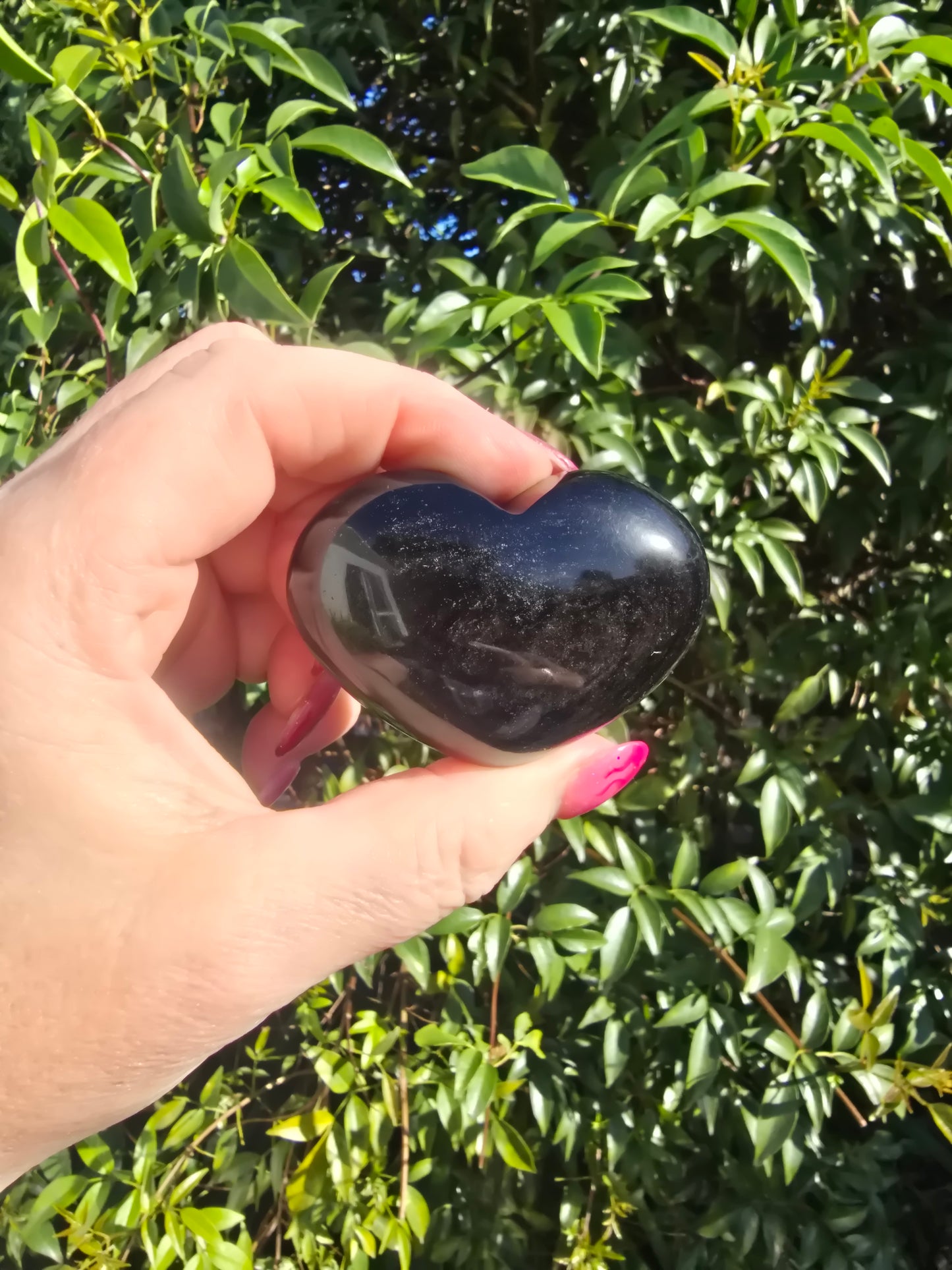Silver Sheen Obsidian Heart F