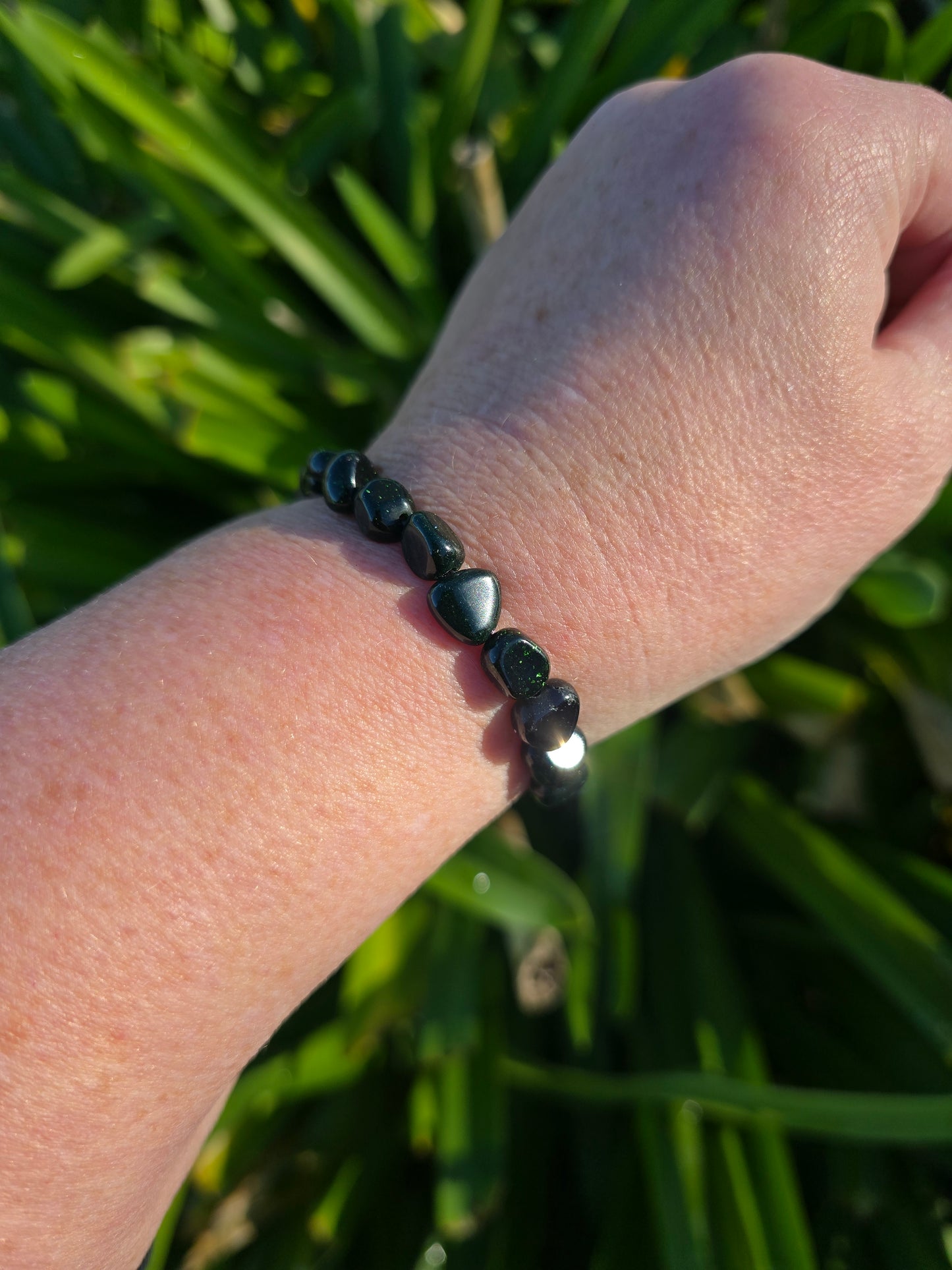 Green Goldstone | Nugget Bead Bracelet