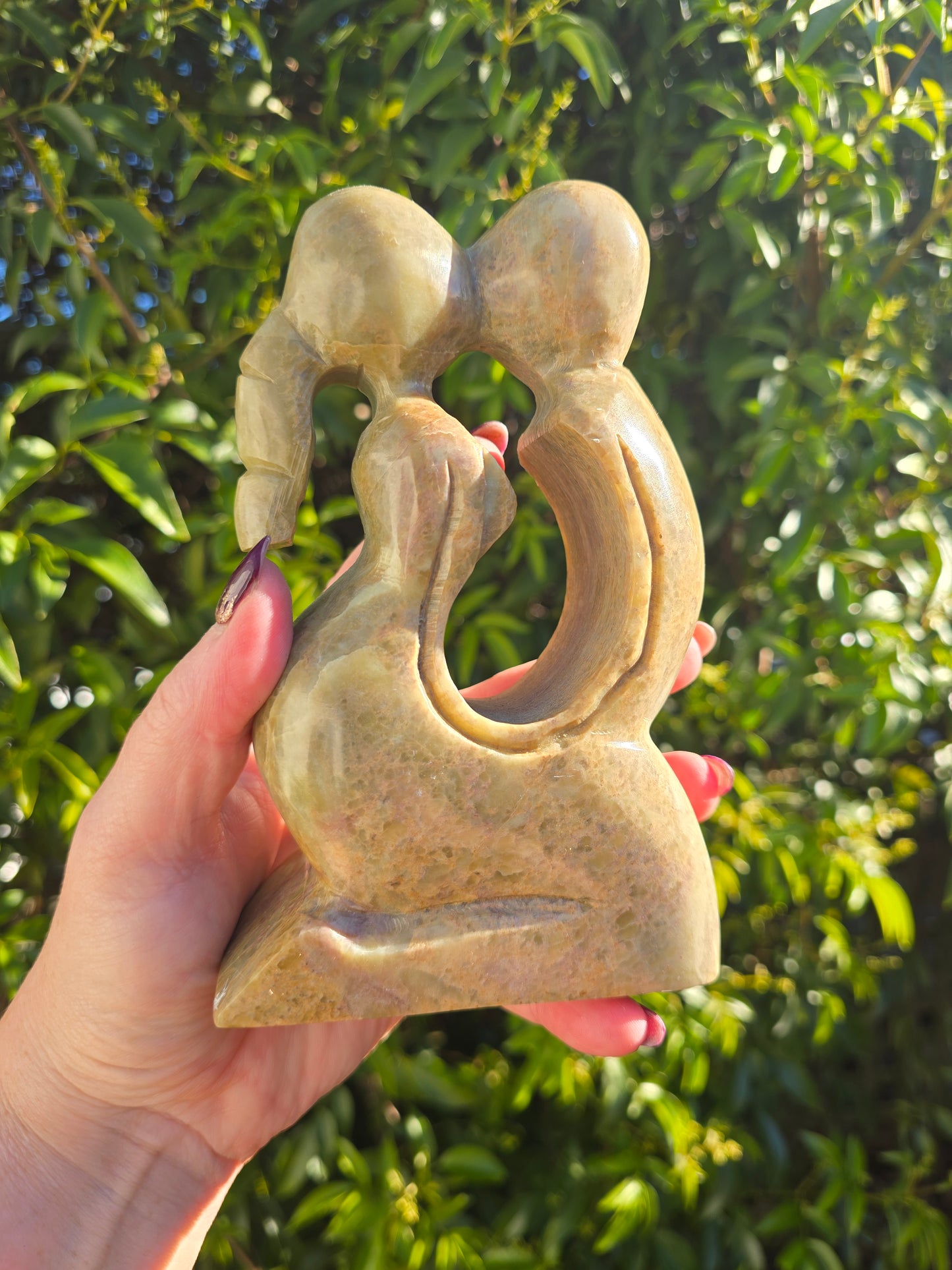 Kissing Couple Soapstone Piece D