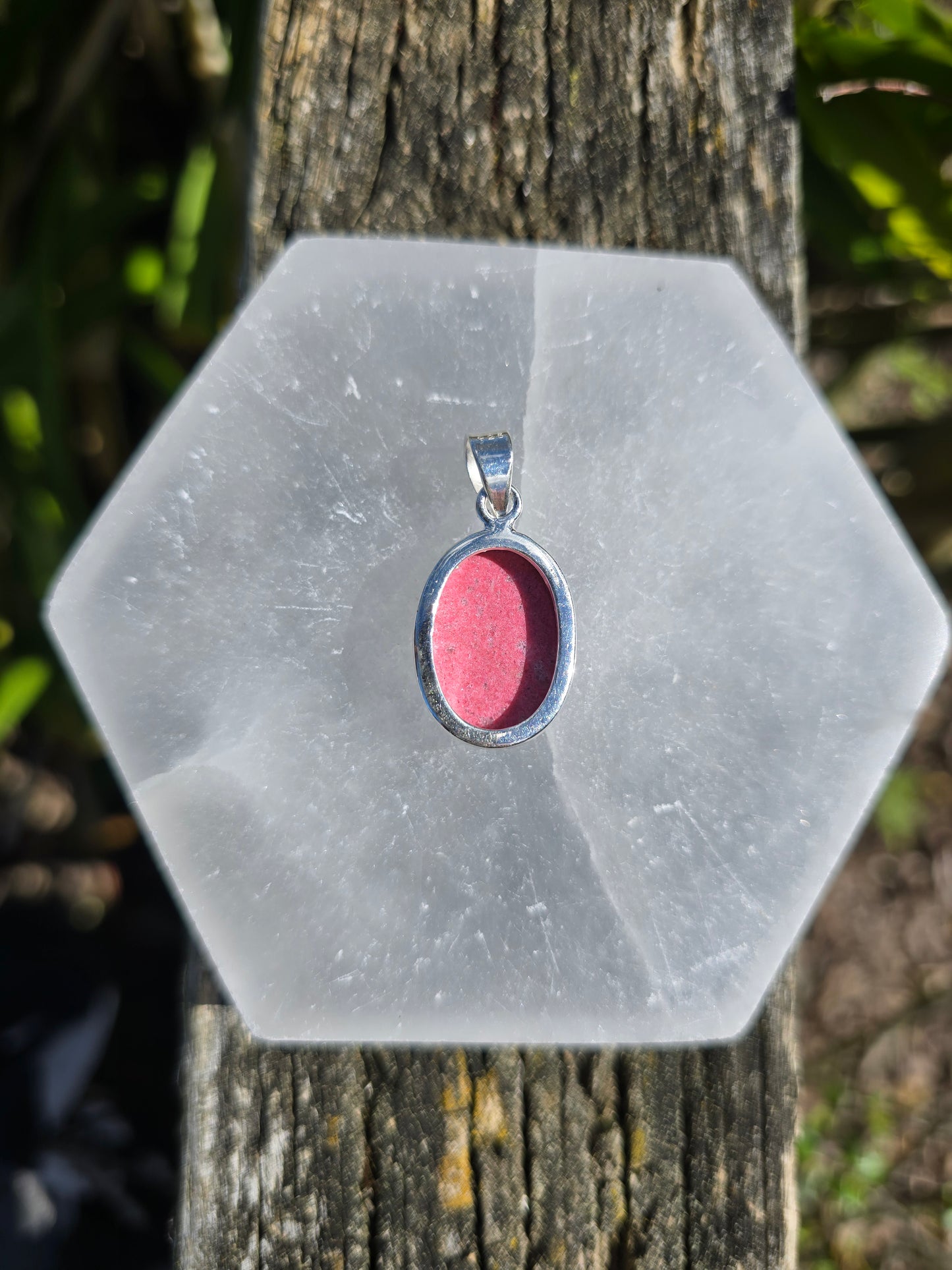 Pink Thulite | Polished Sterling Silver Pendant B