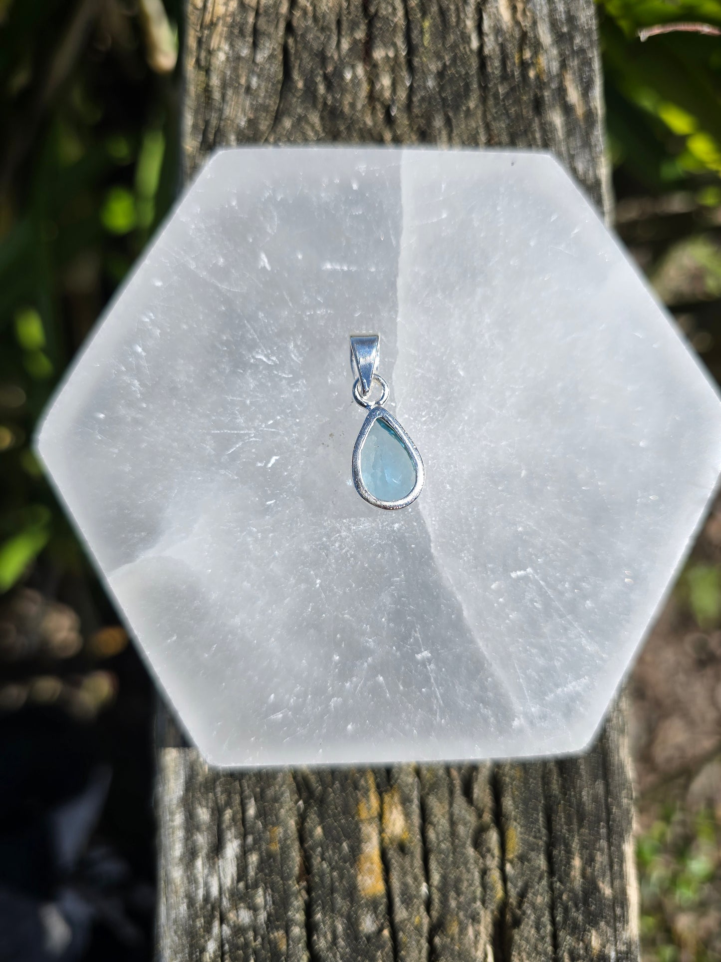 Blue Topaz | Faceted Sterling Silver Pendant B