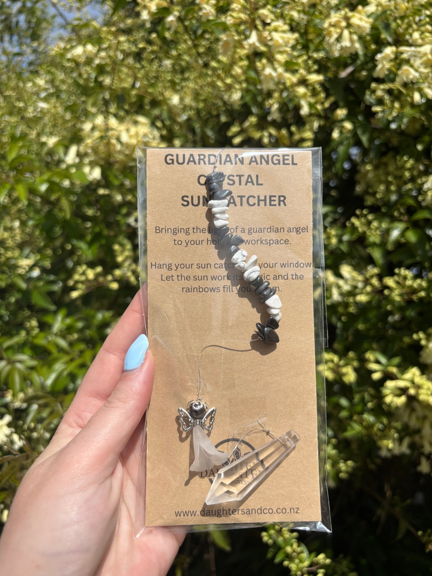 Howlite & Hematite | Guardian Angel Point Sun Catcher