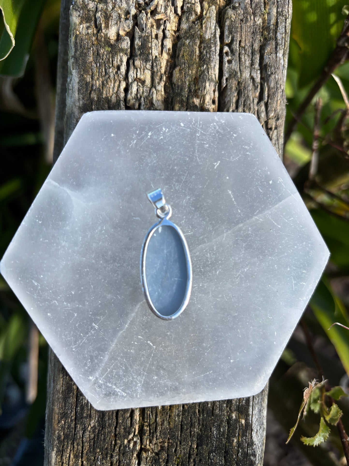 Angelite | Polished Sterling Silver Pendant A