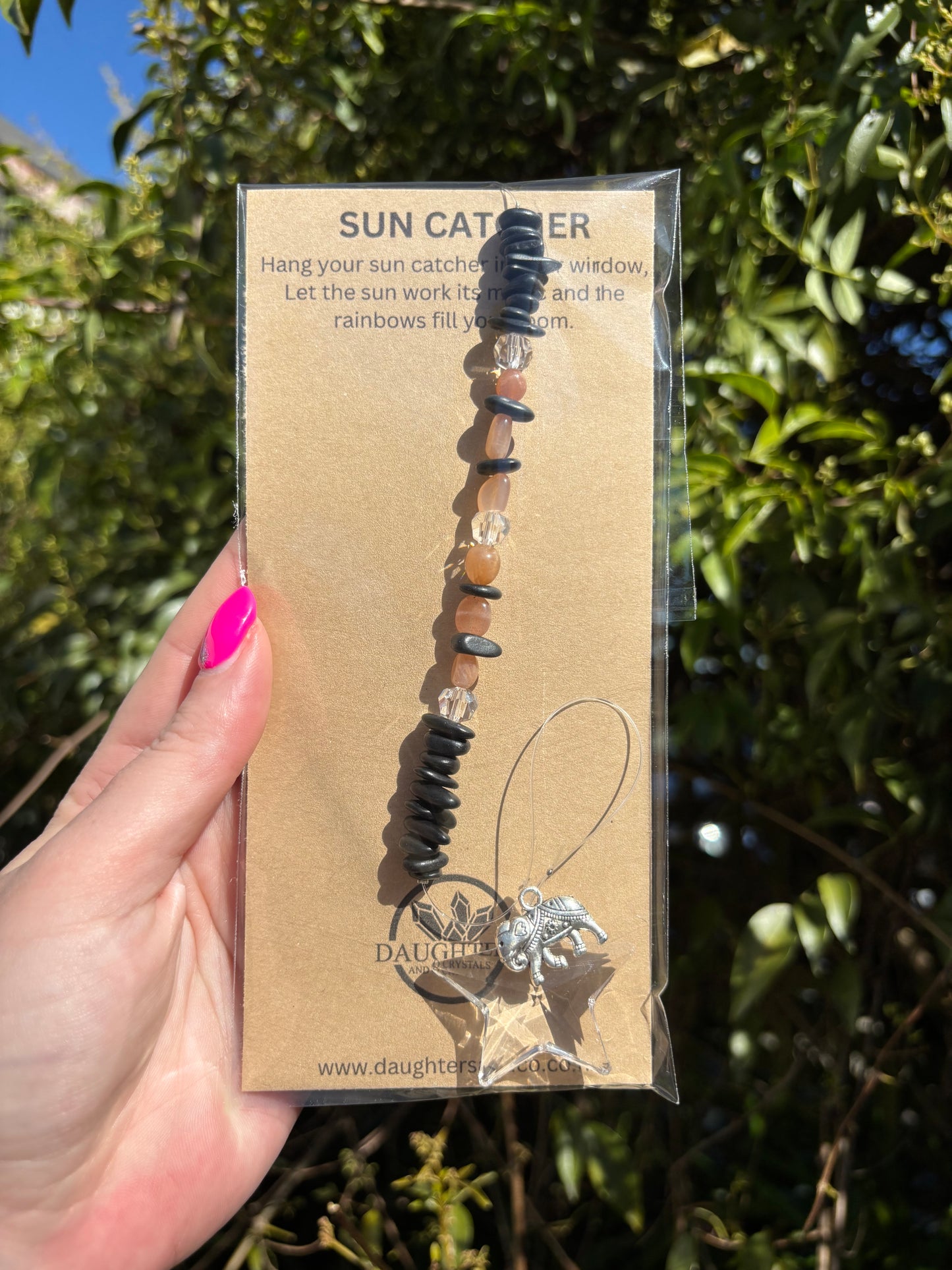 Shungite & Peach Moonstone | Star Sun Catcher