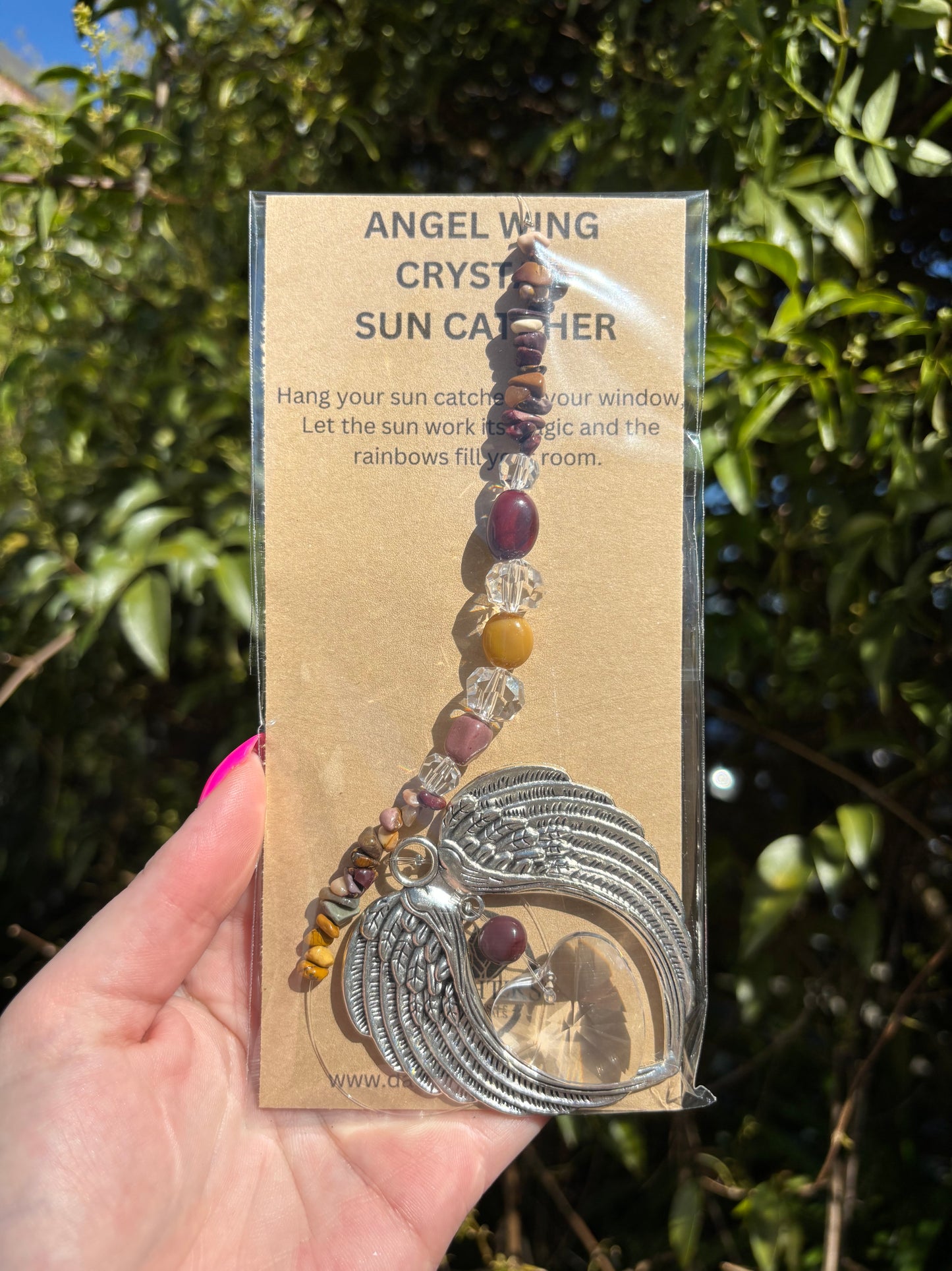 Mookaite Jasper | Angel Wing Heart Sun Catcher