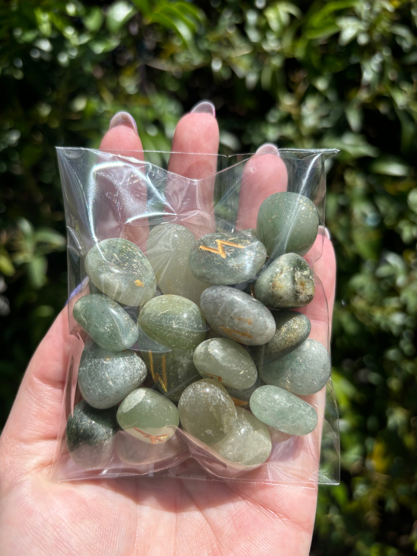 Green Aventurine Runes Set Small