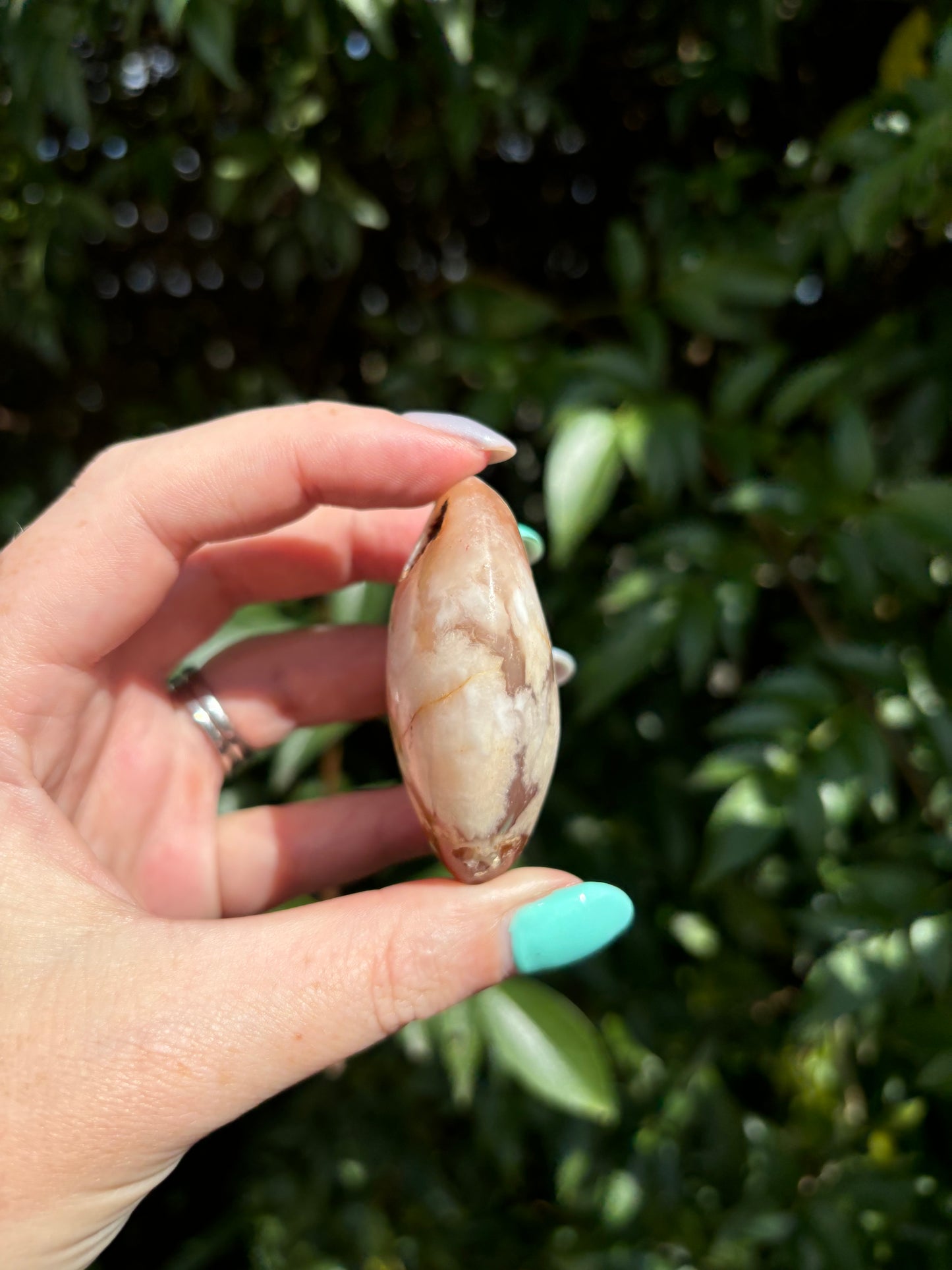 Flower Agate Palm Stone i