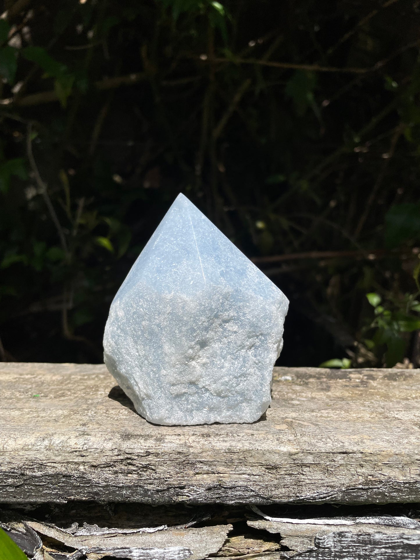 Blue Calcite Semi Polished Point A