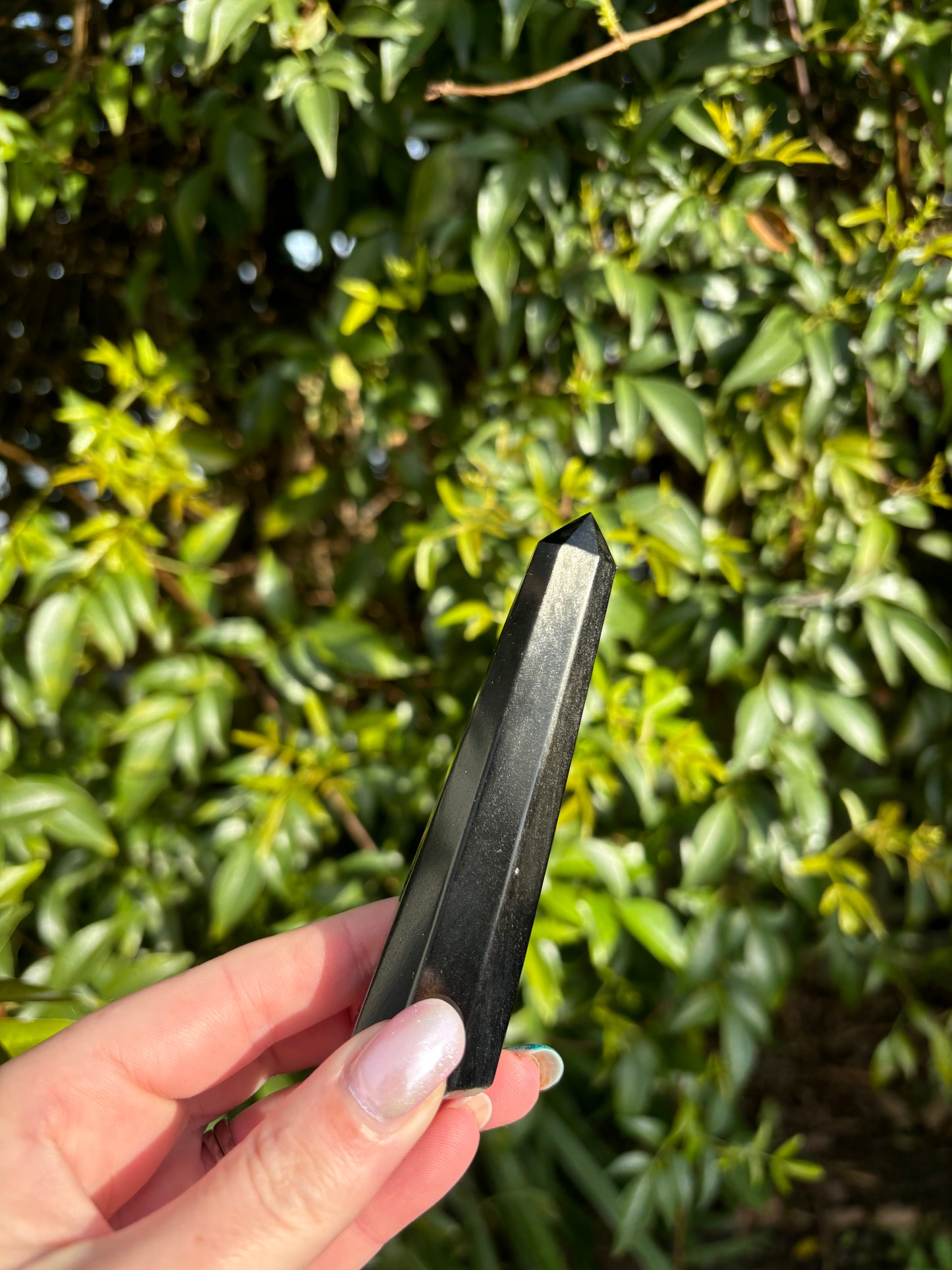 Silver Sheen Obsidian Point D