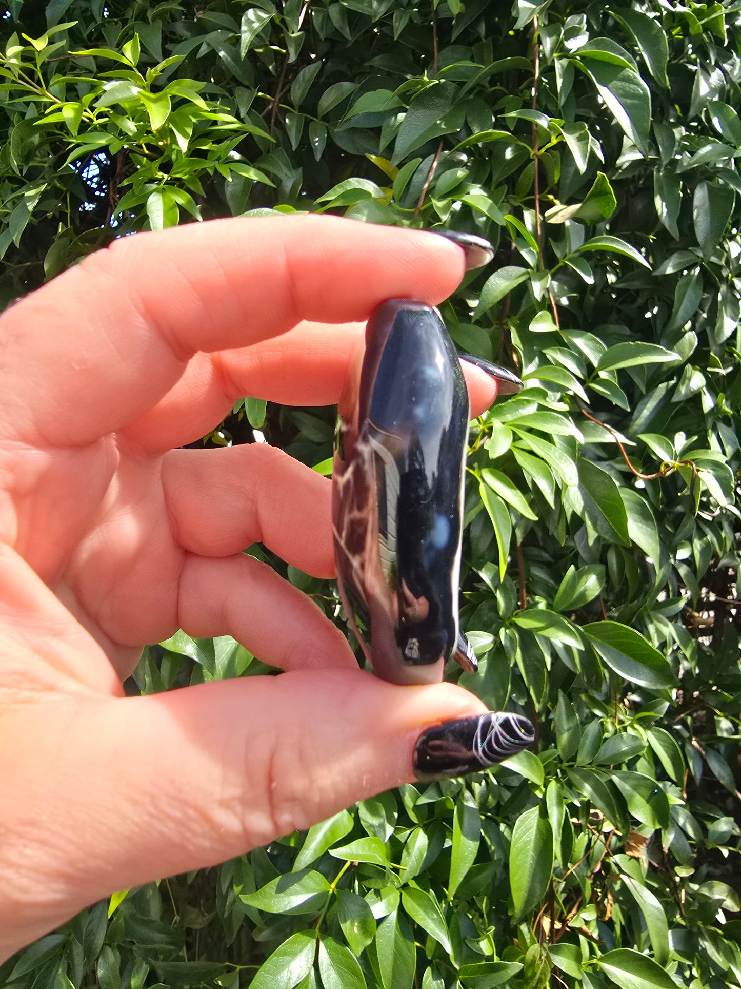 Druzy Agate Palm Stone Large