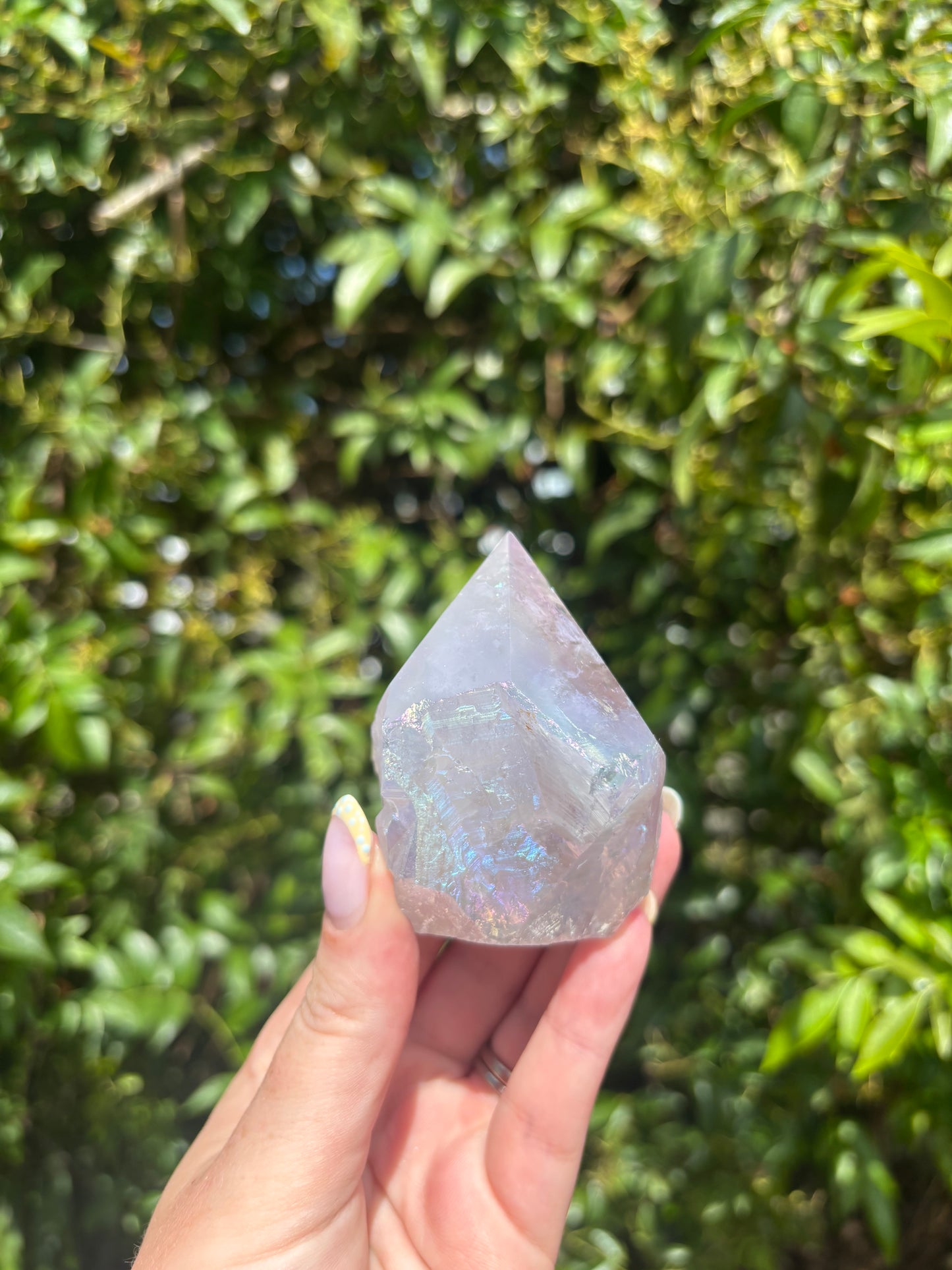 Aura Amethyst Semi Polished Point A
