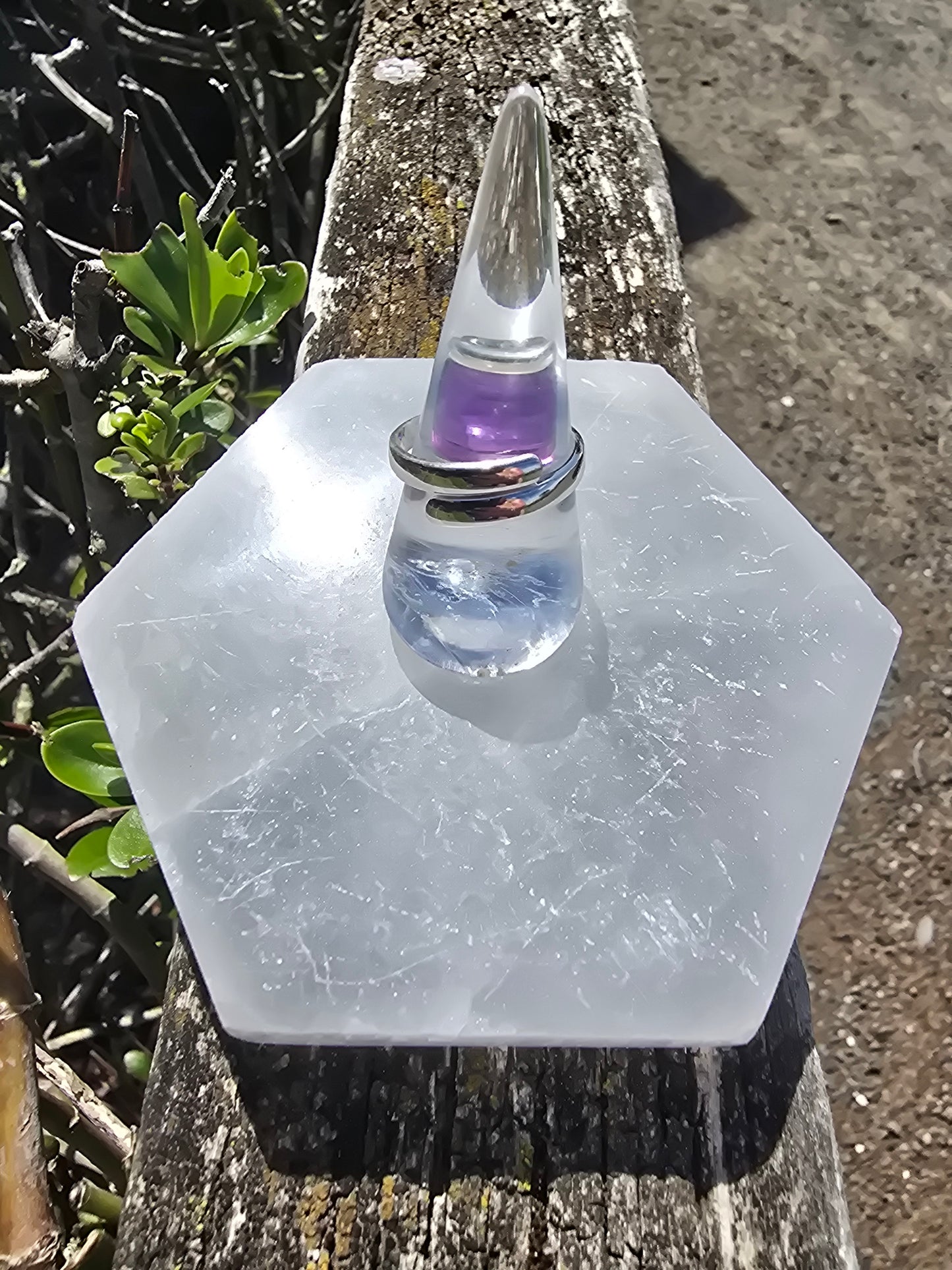 Amethyst | Faceted Sterling Silver Adjustable Ring B