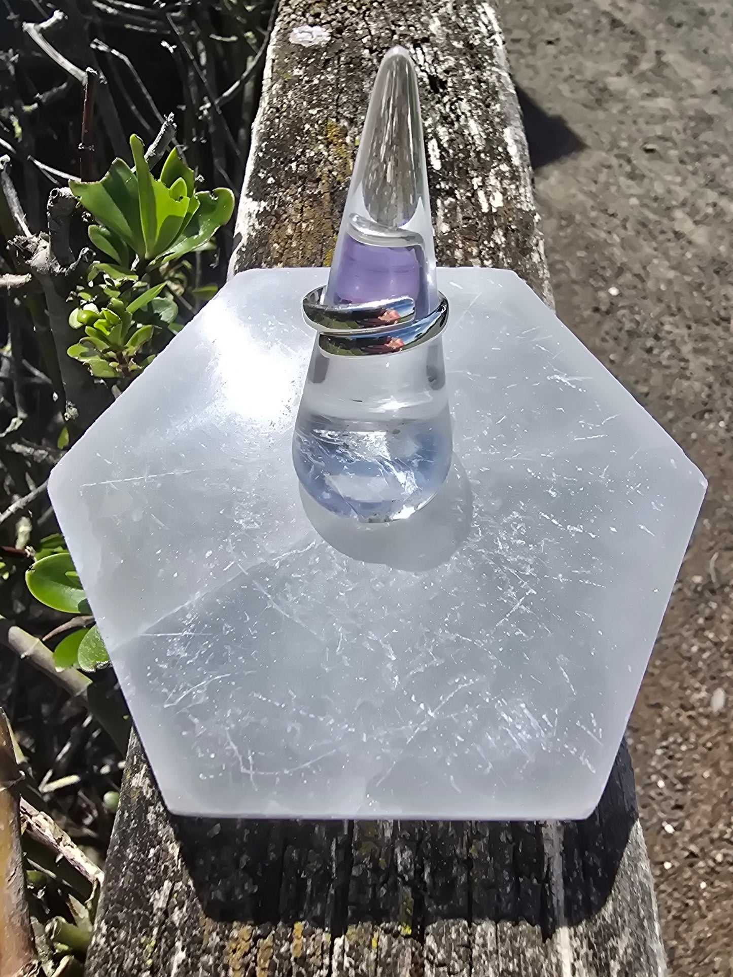 Amethyst | Faceted Sterling Silver Adjustable Ring C