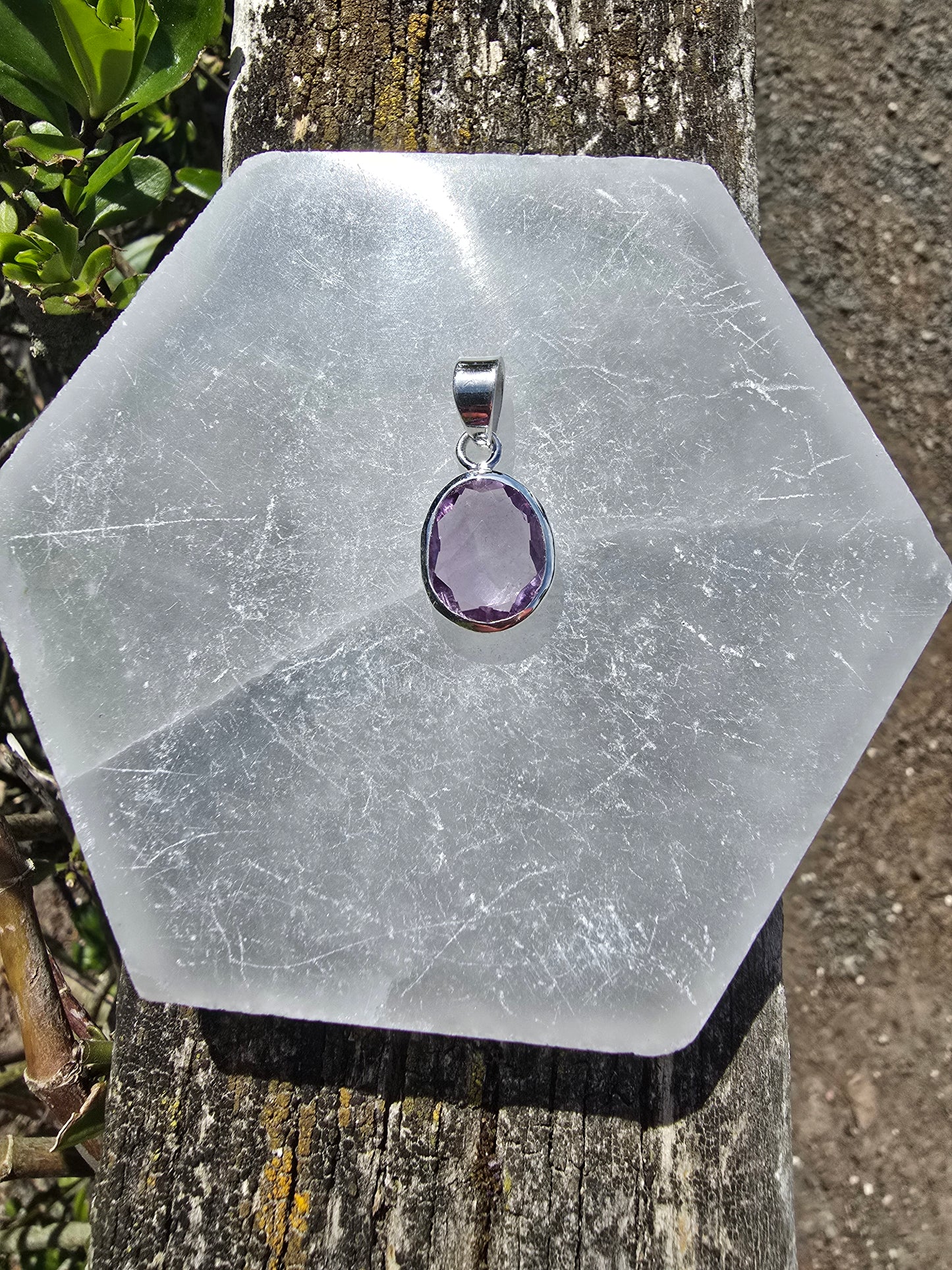 Amethyst | Rose Cut Sterling Silver Pendant C