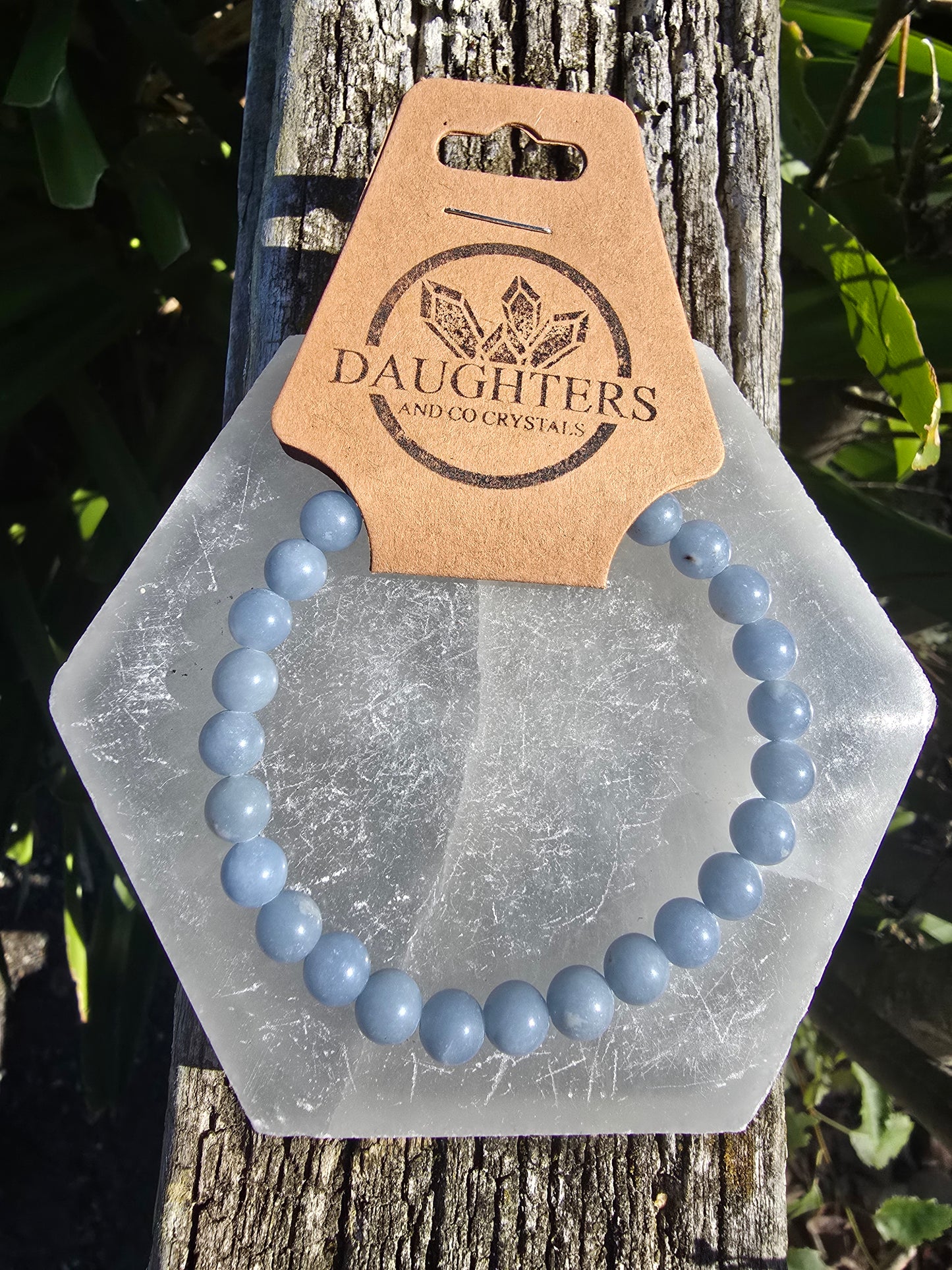 Angelite | Small round Bead Bracelet