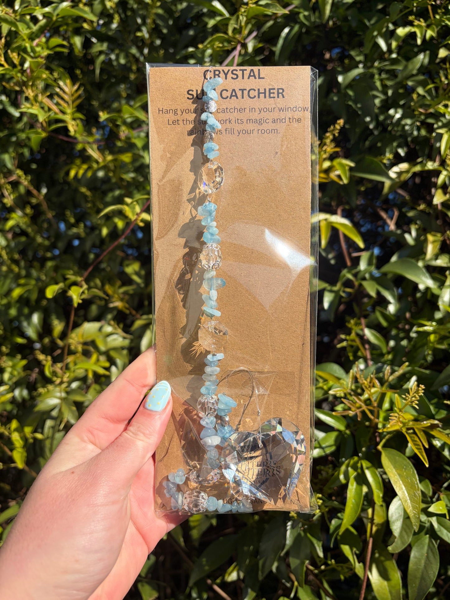 Aquamarine | Large Heart Sun Catcher
