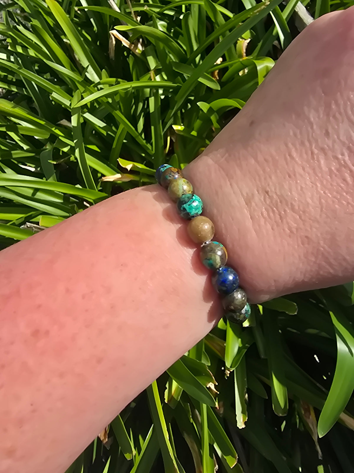 Azurite | Round Bead Bracelet 8 mm