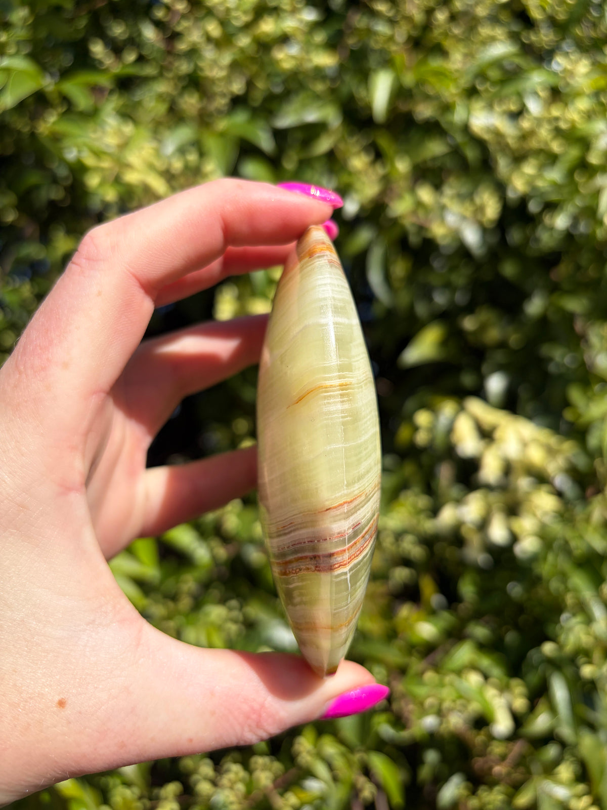 Banded Calcite Large Palm Stone A
