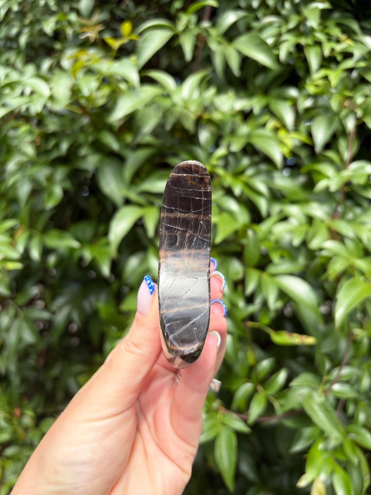 Black Moonstone Self Standing Moon F "CHIPPED"