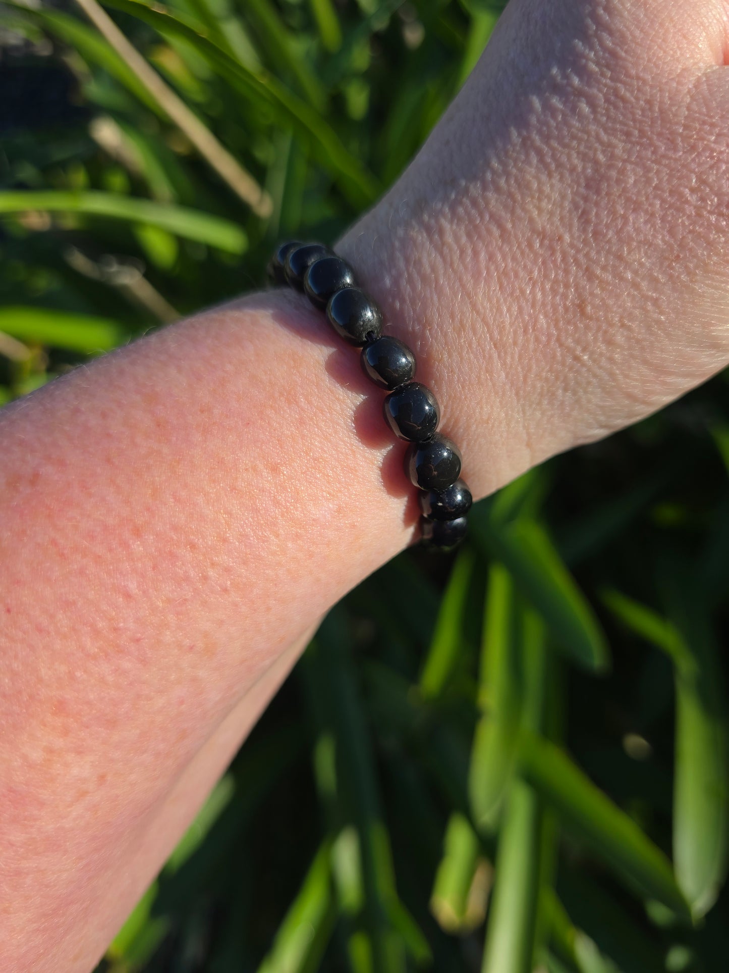 Black Obsidian | Nugget Crystal Bead Bracelet 6 mm