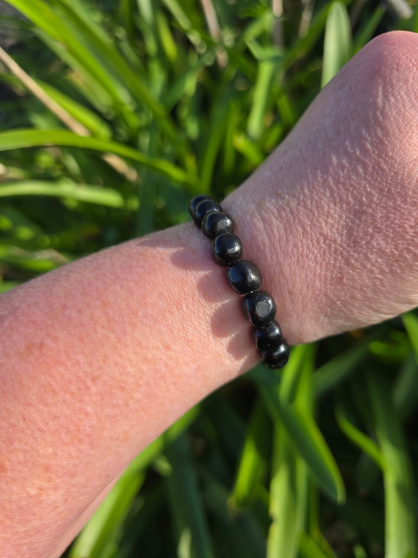 Black Obsidian | Nugget Bead Bracelet 8 mm