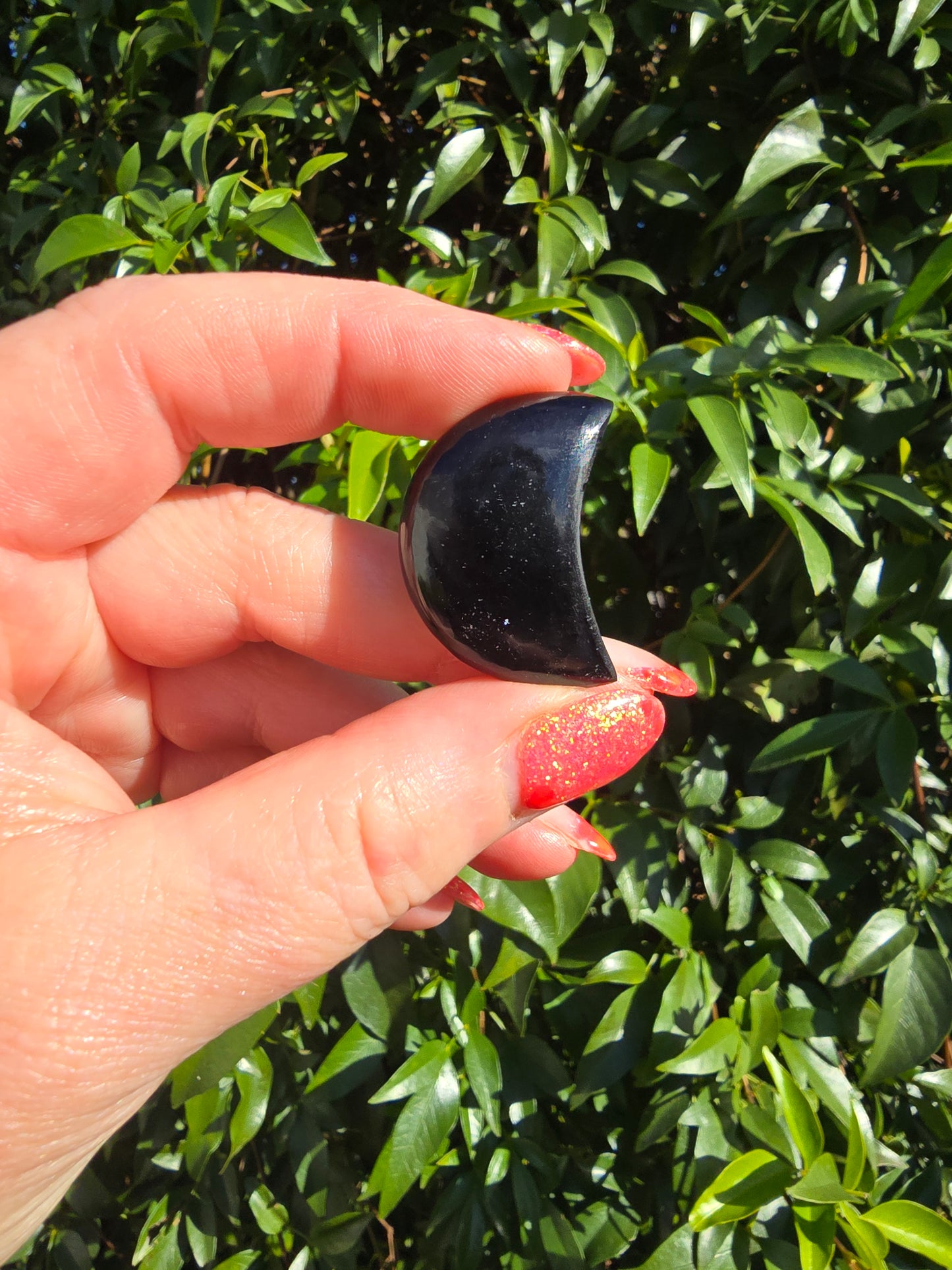 Black Obsidian Small Moon