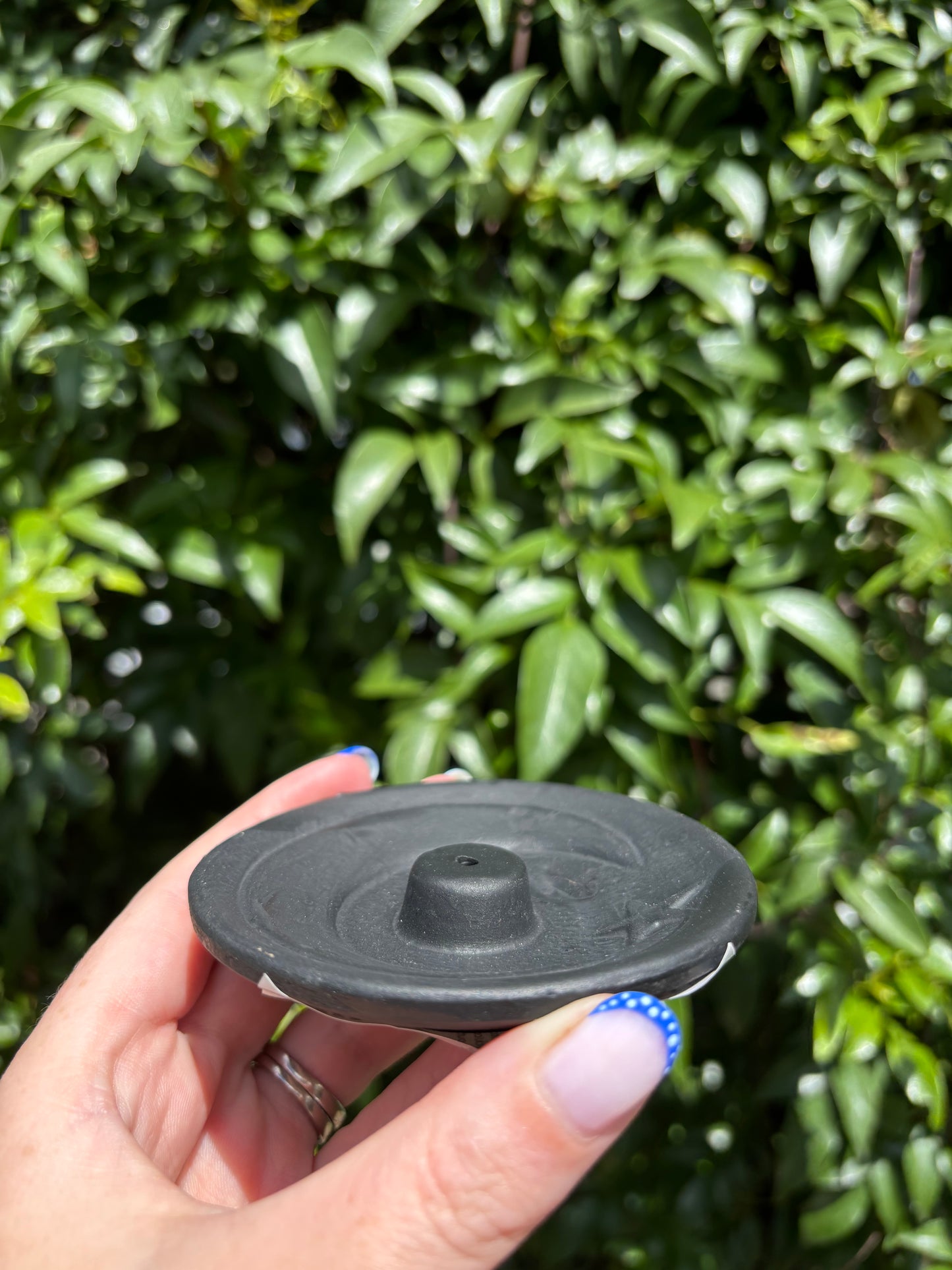 Black Crescent Moon Terracotta Incense Plate