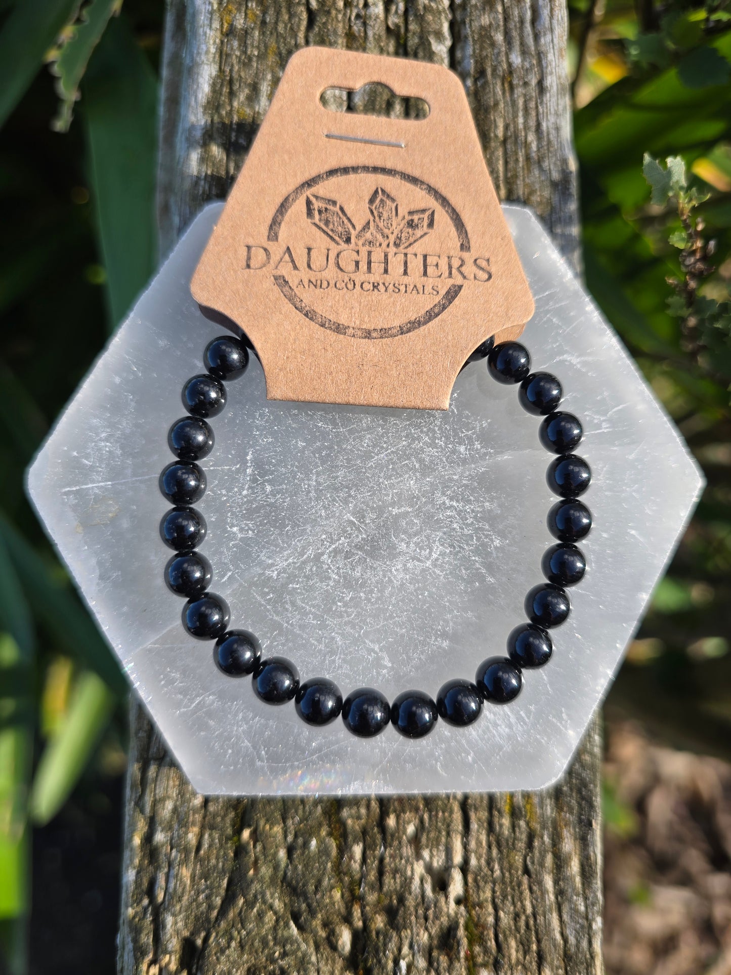Black Tourmaline | Round Bead Bracelet 6 mm