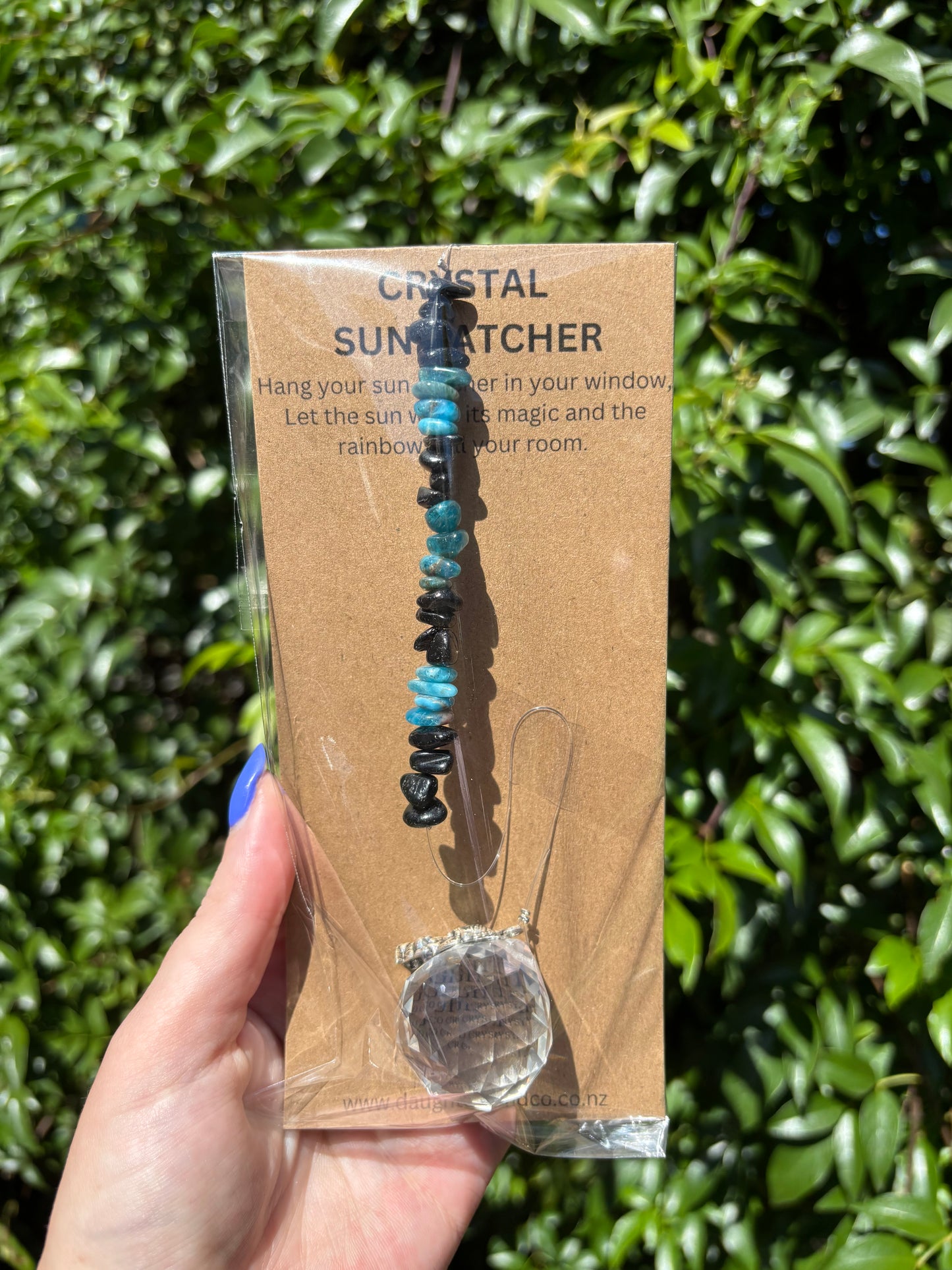 Black Tourmaline & Apatite | Sphere Sun Catcher