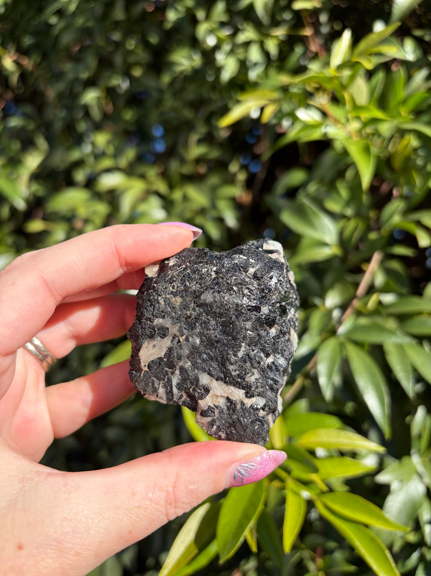 Black Tourmaline & Quartz Rough Piece E