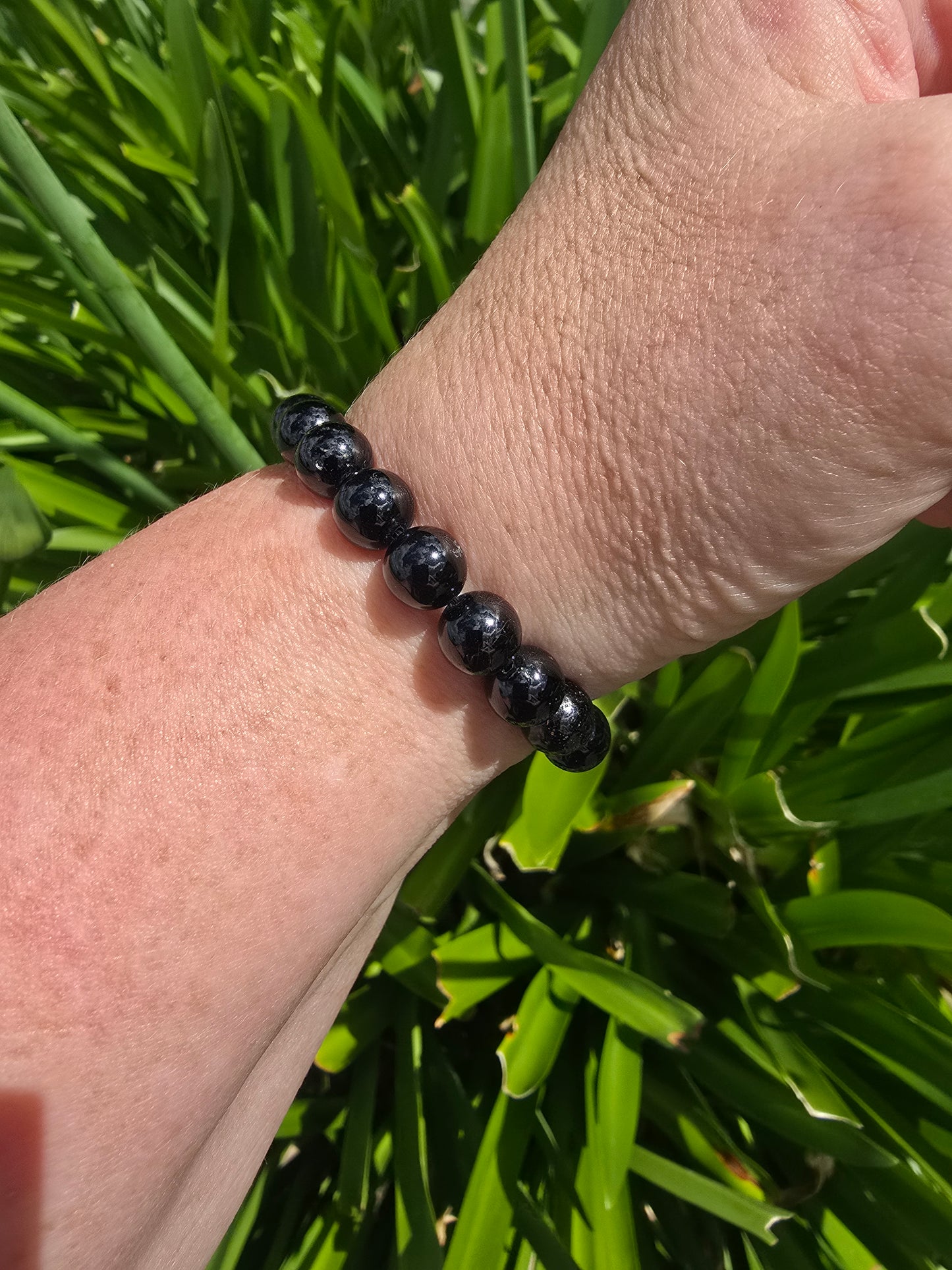 Black Tourmaline | Round Bead Bracelet