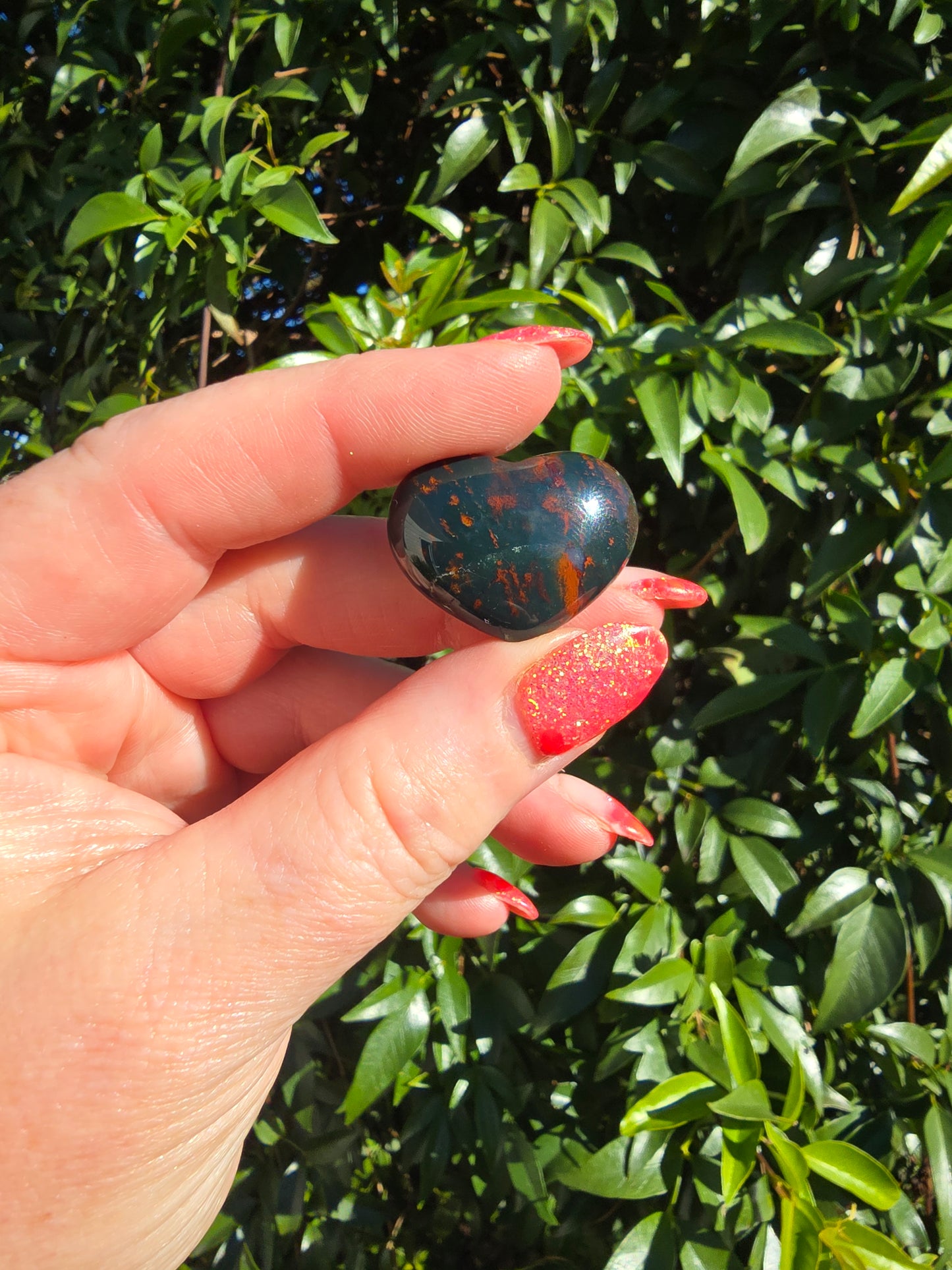 Bloodstone Small Heart