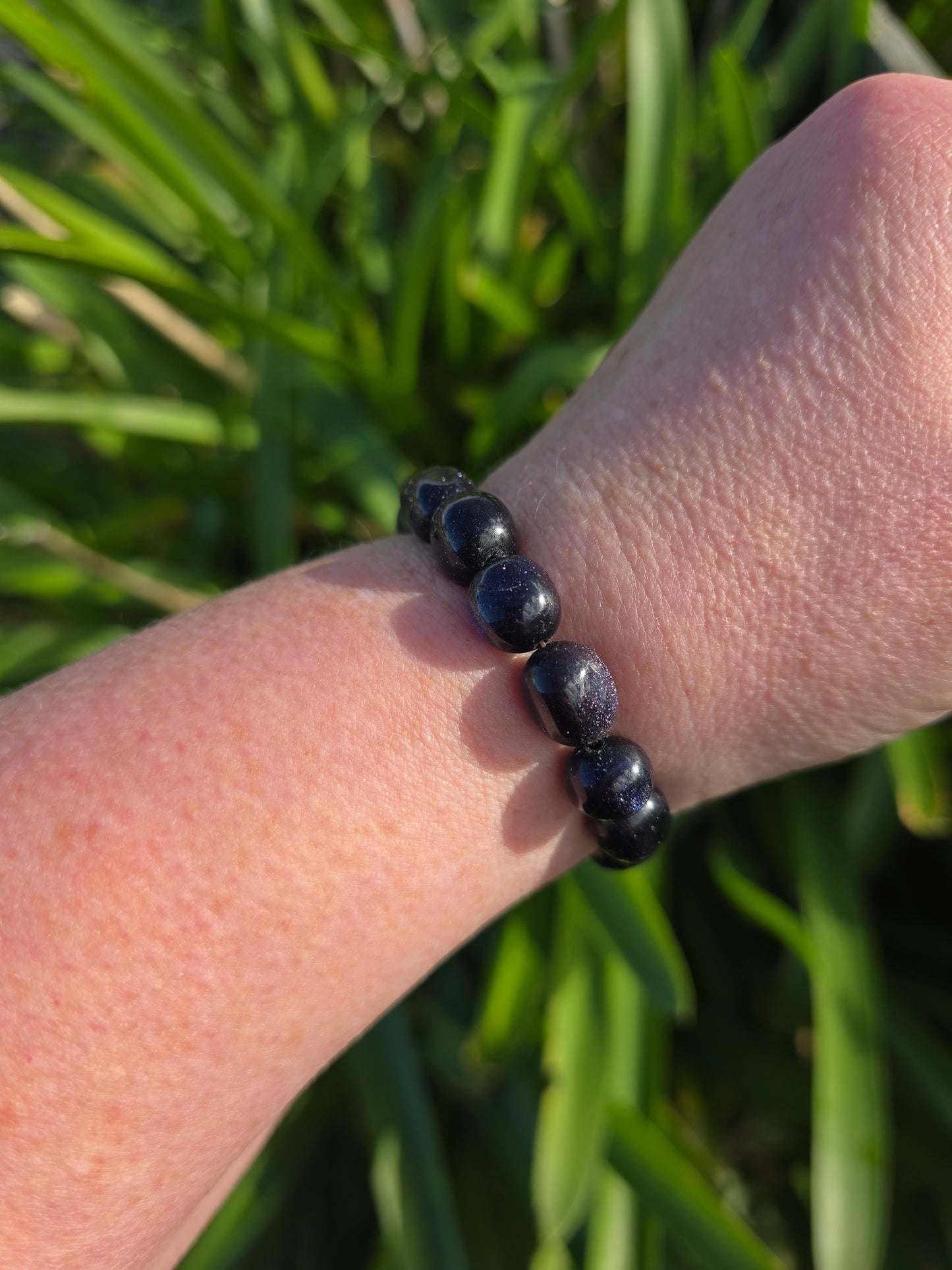 Blue Goldstone | Nugget Bead Bracelet 10 mm