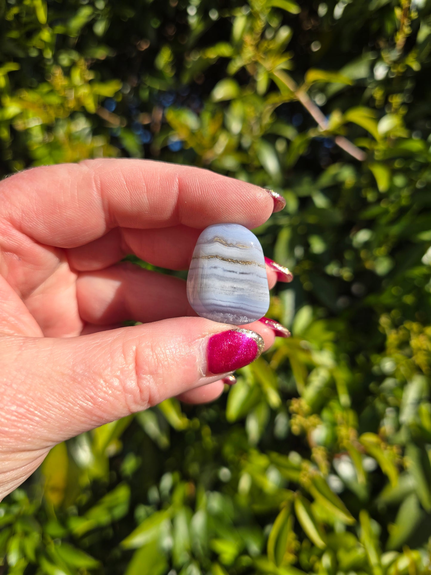 Blue Lace Agate Tumbled Stone Medium