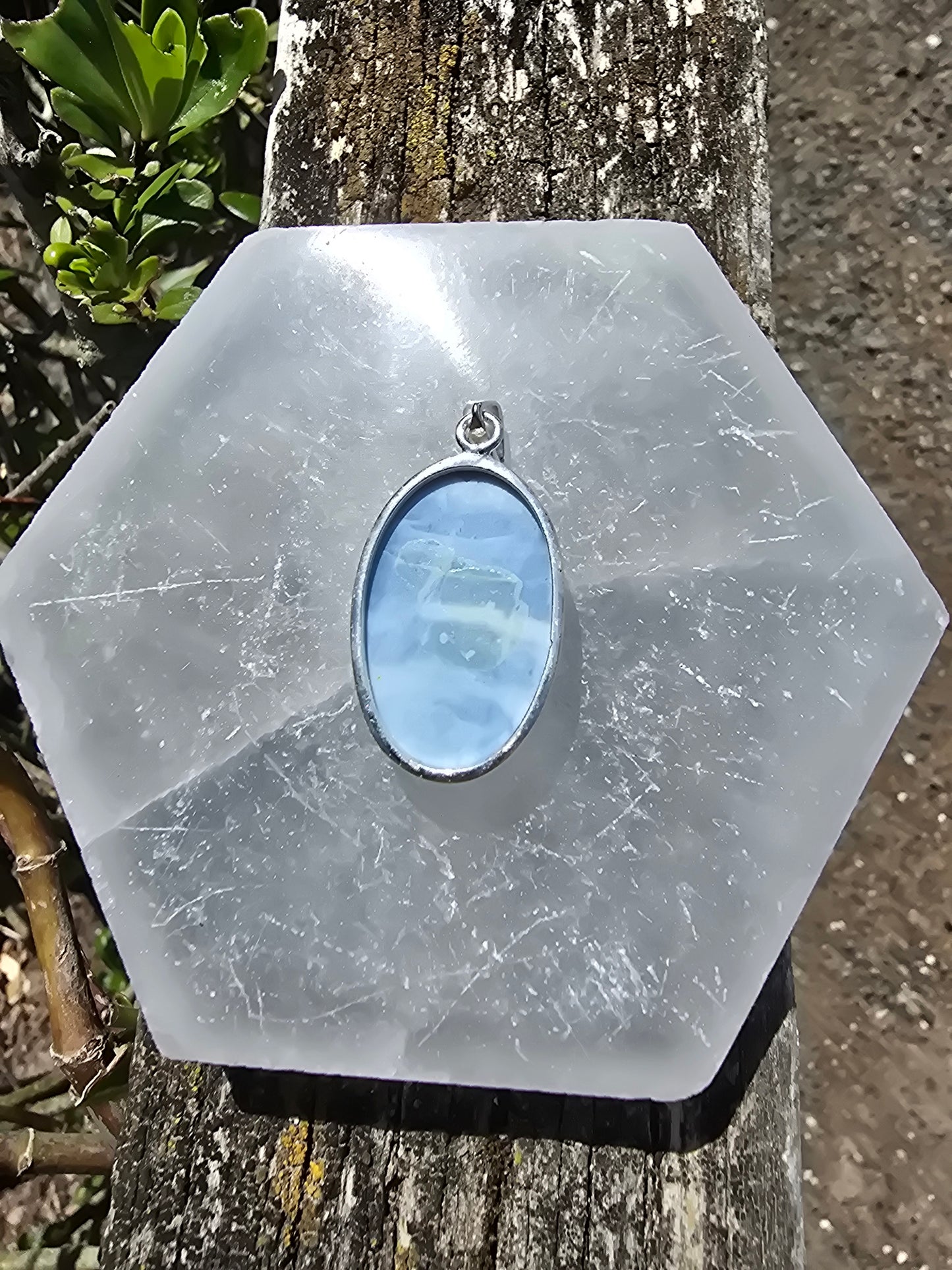 Blue Opal | Polished Sterling Silver Pendant A